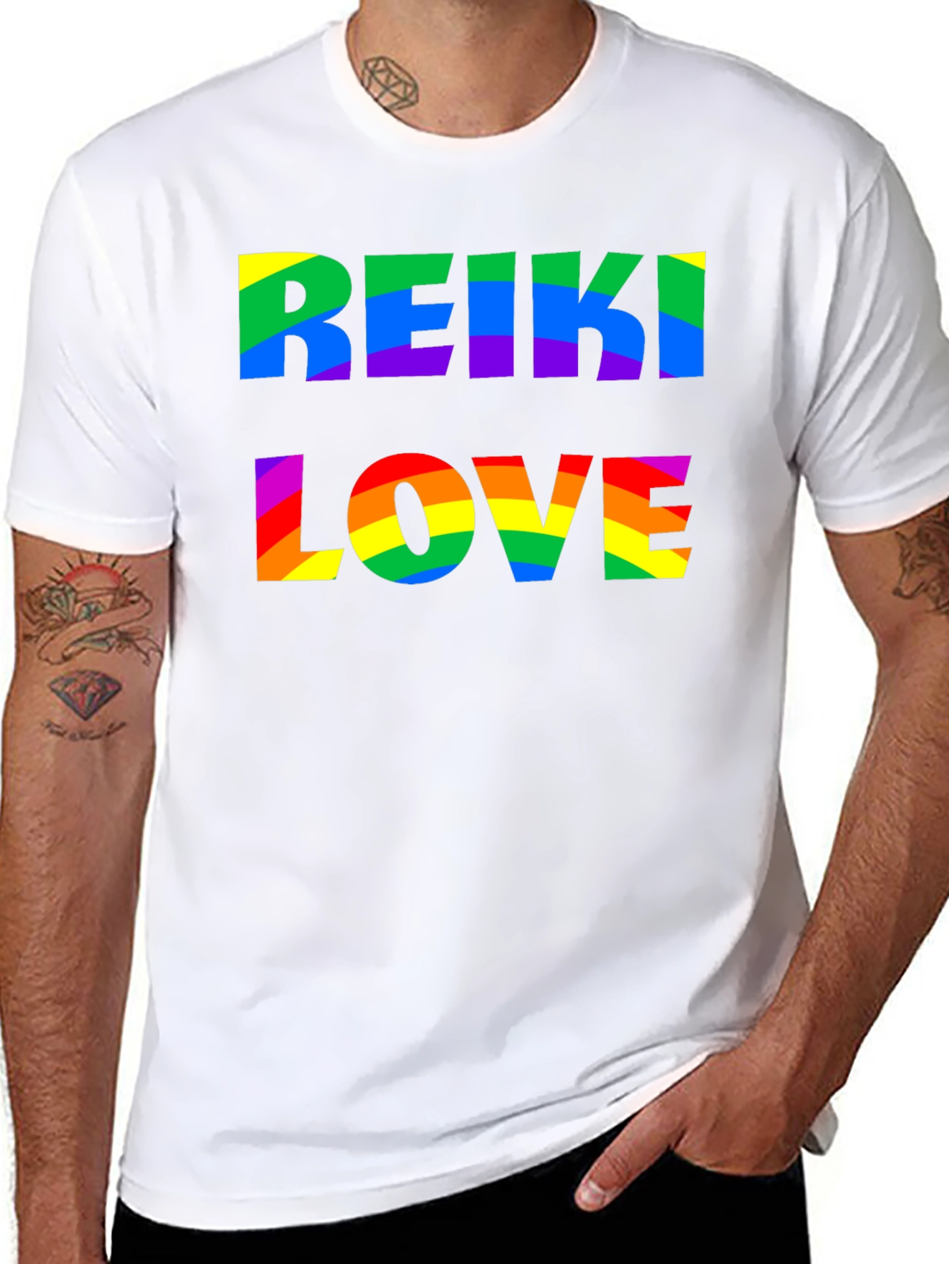 Reiki Love Rainbow Graphic T-Shirt