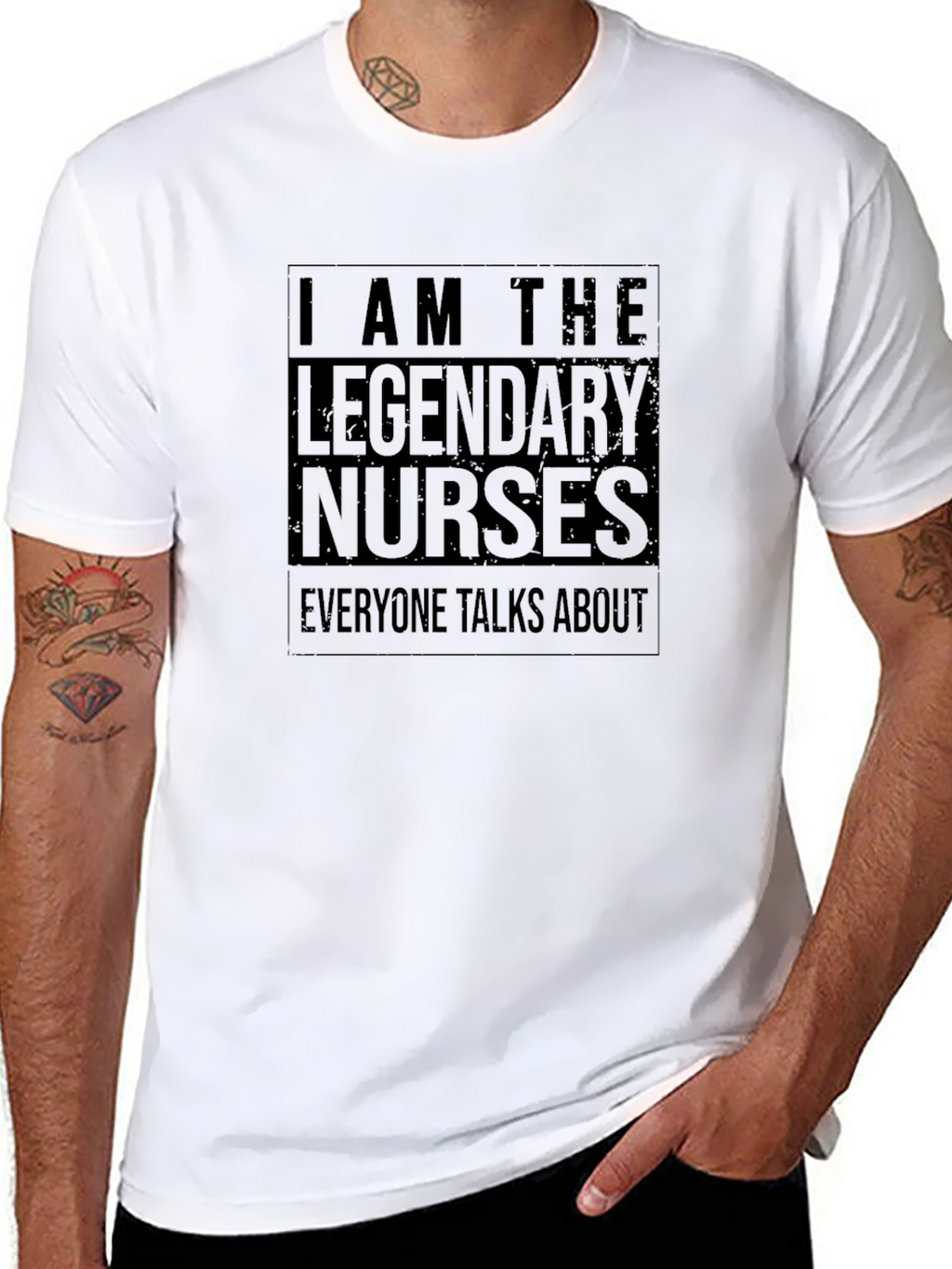 Legendary Nurses T-Shirt - Black Crew Neck Tee