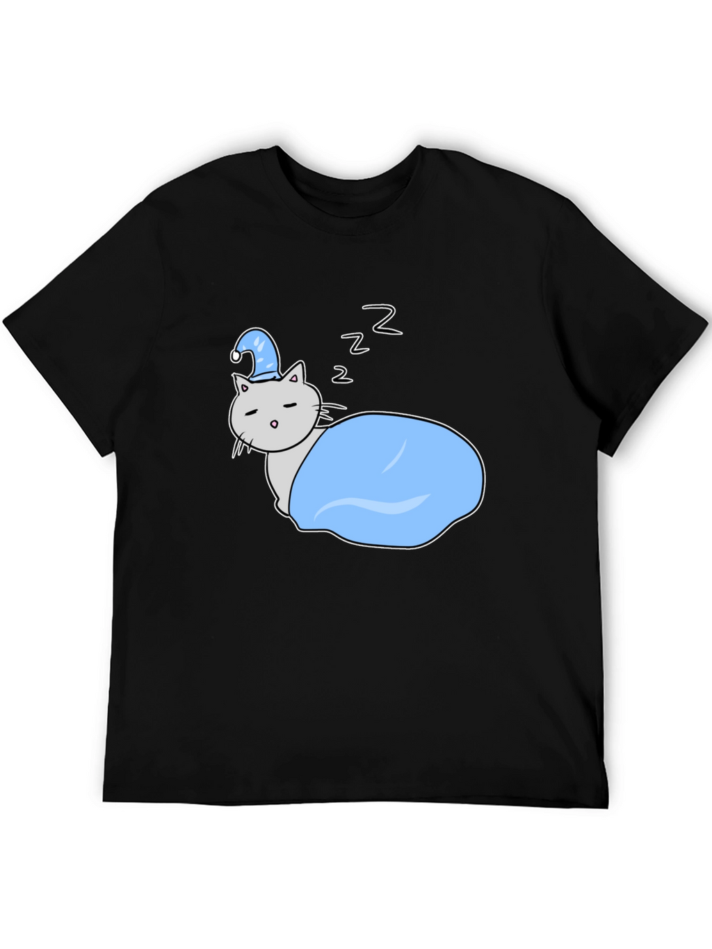 Cute Sleeping Cat Tee - Cartoon Style Shirt