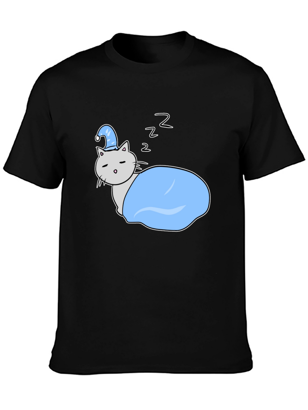 Cute Sleeping Cat Tee - Cartoon Style Shirt