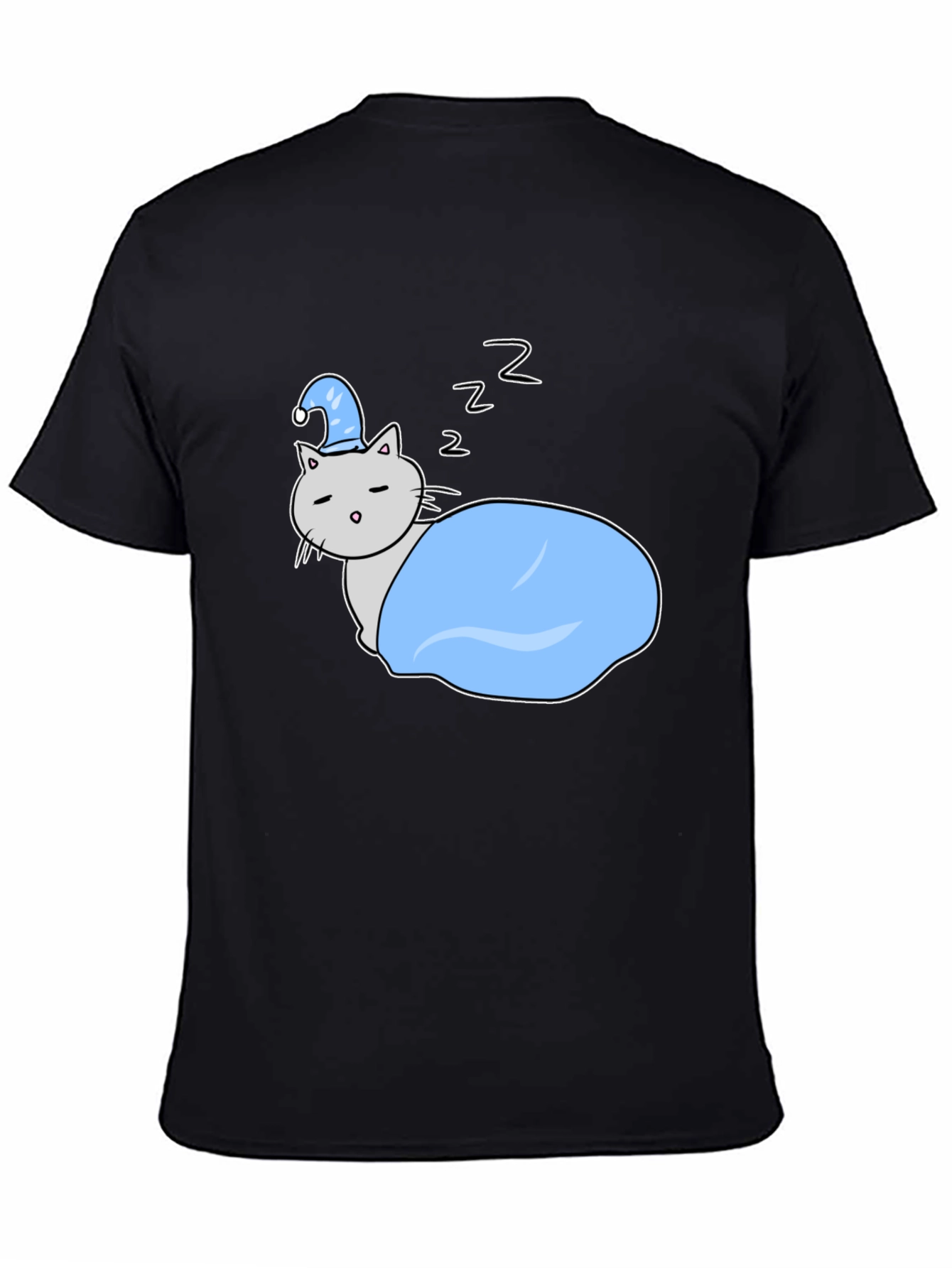 Cute Sleeping Cat Tee - Cartoon Style Shirt