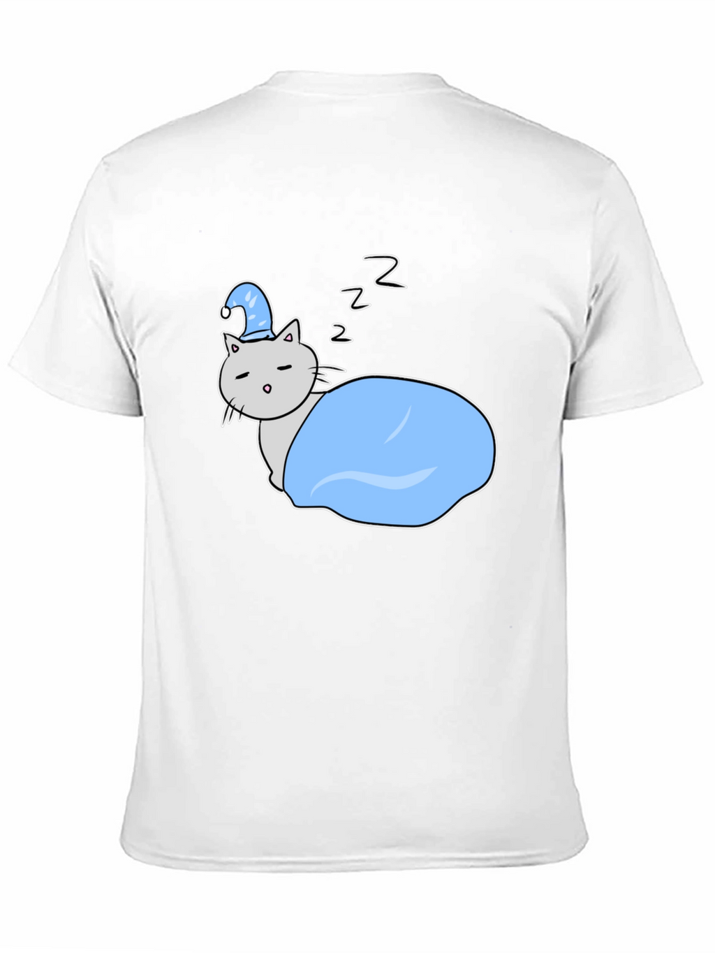Cute Sleeping Cat Tee - Cartoon Style Shirt