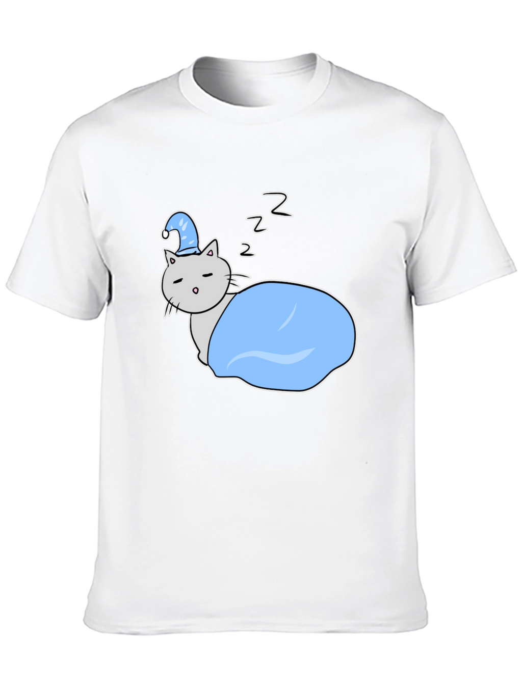 Cute Sleeping Cat Tee - Cartoon Style Shirt