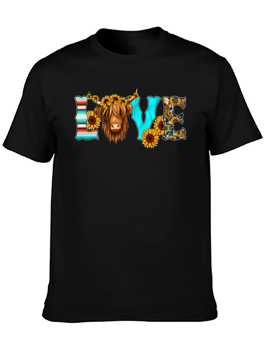 LOVE Highland Cow Graphic Tee