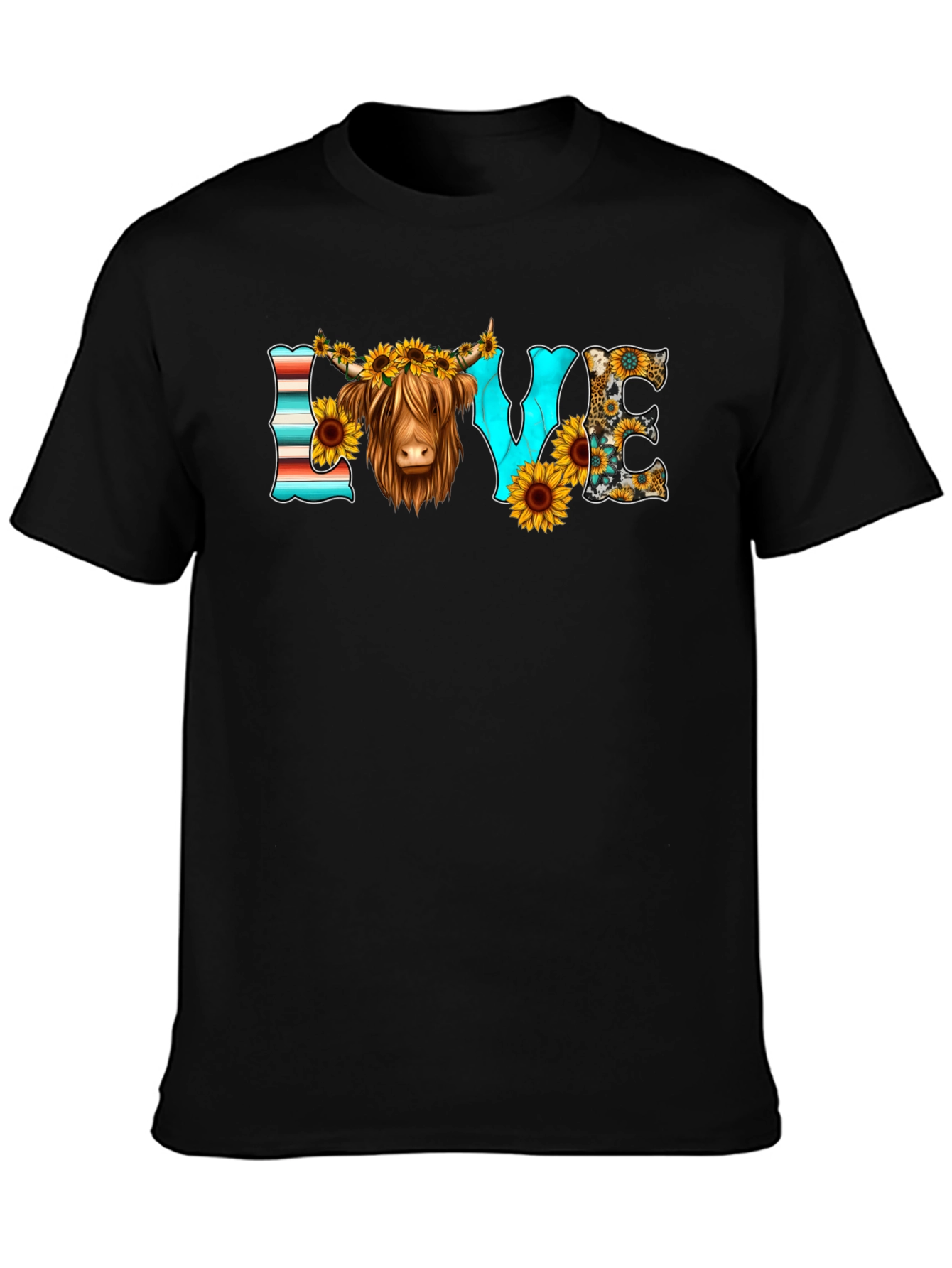LOVE Highland Cow Graphic Tee