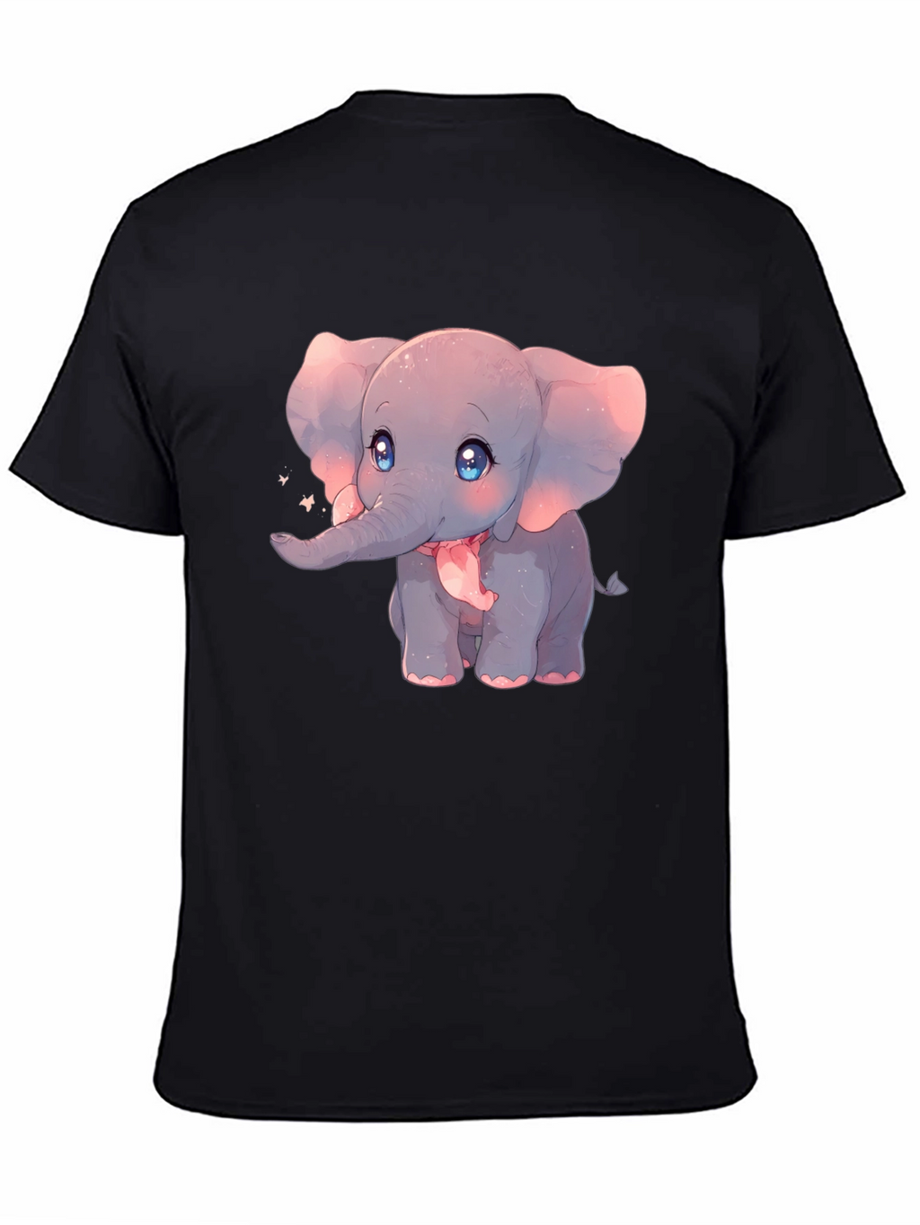 Cute Elephant Graphic Black T-Shirt