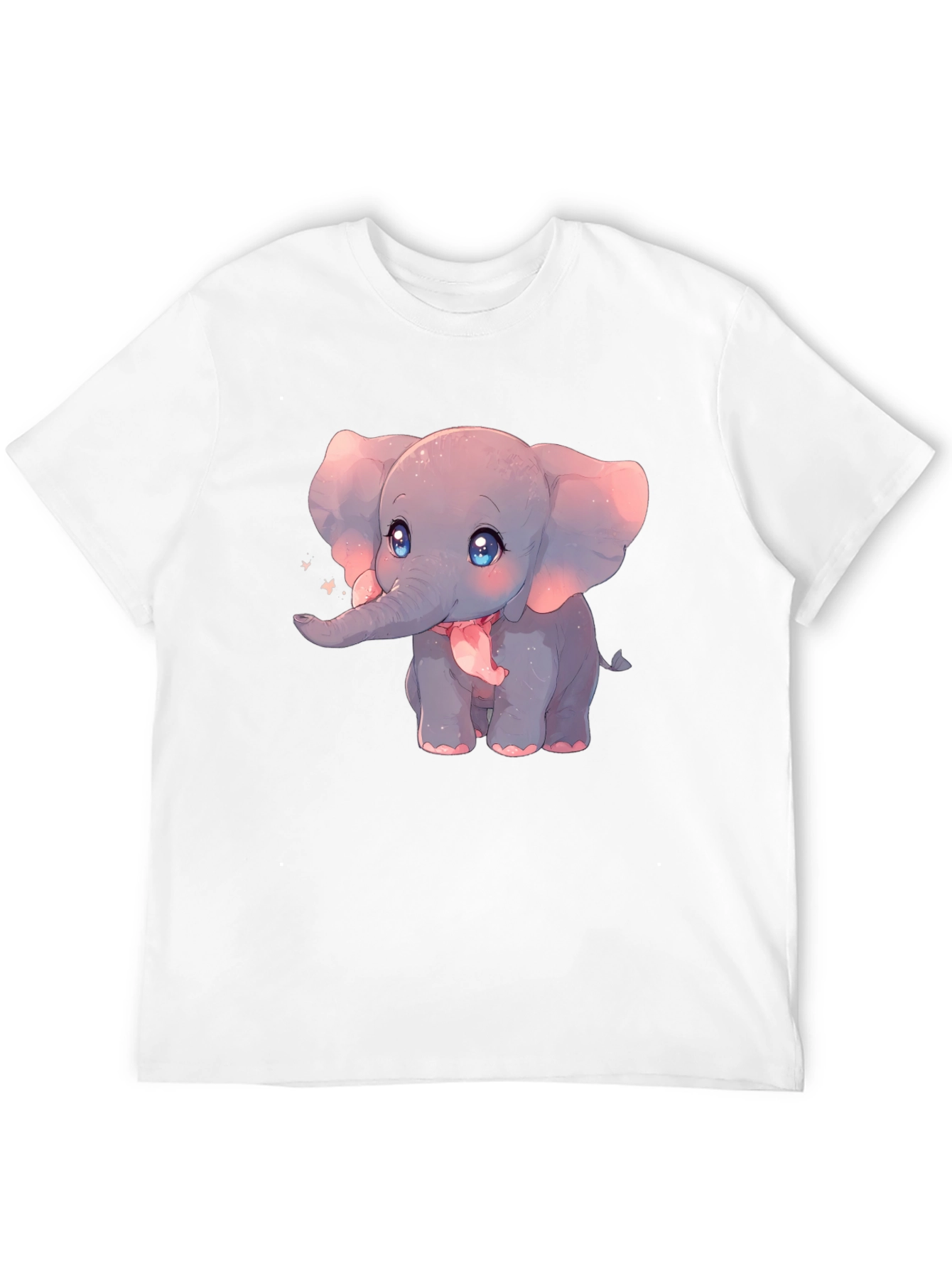 Cute Elephant Graphic Black T-Shirt