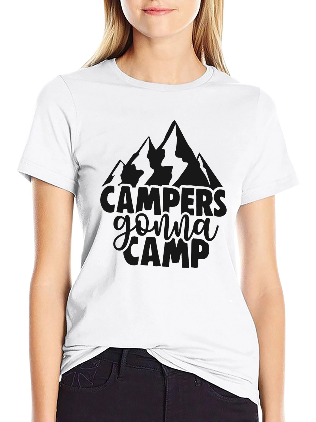 Campers Gonna Camp Black Graphic T-Shirt