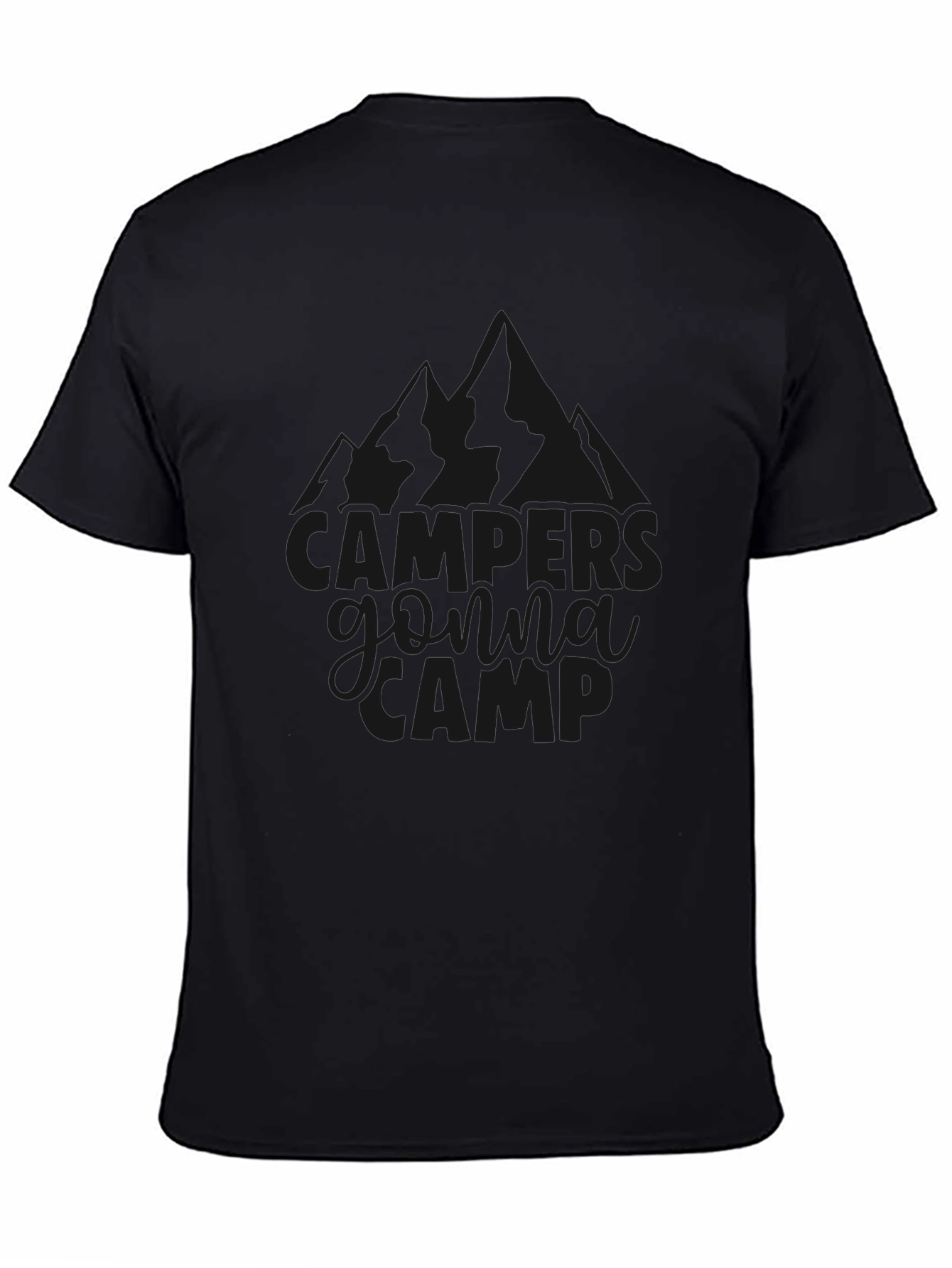 Campers Gonna Camp Black Graphic T-Shirt