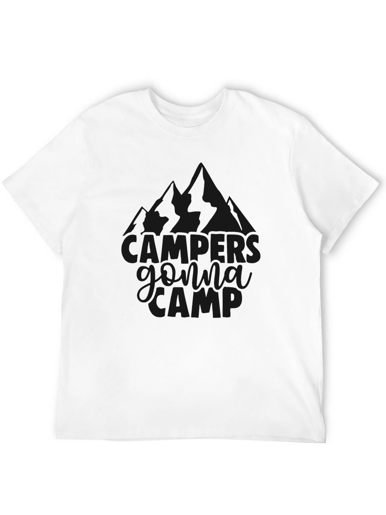 Campers Gonna Camp Black Graphic T-Shirt
