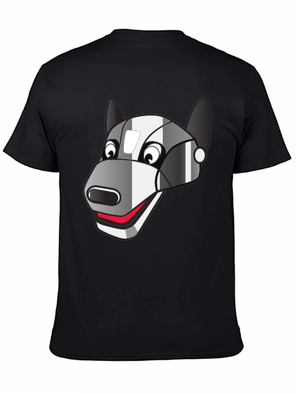 Robot Dog Graphic Tee - Black Cotton Blend