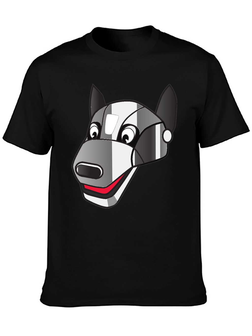 Robot Dog Graphic Tee - Black Cotton Blend