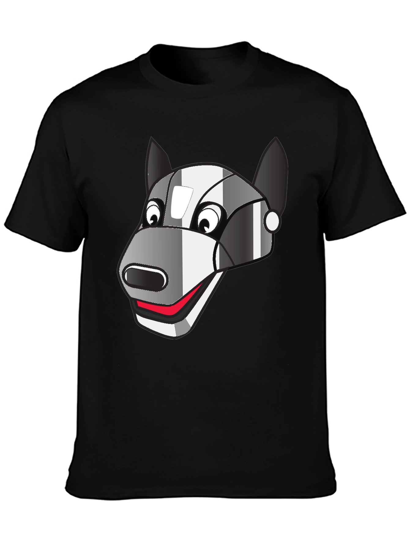Robot Dog Graphic Tee - Black Cotton Blend