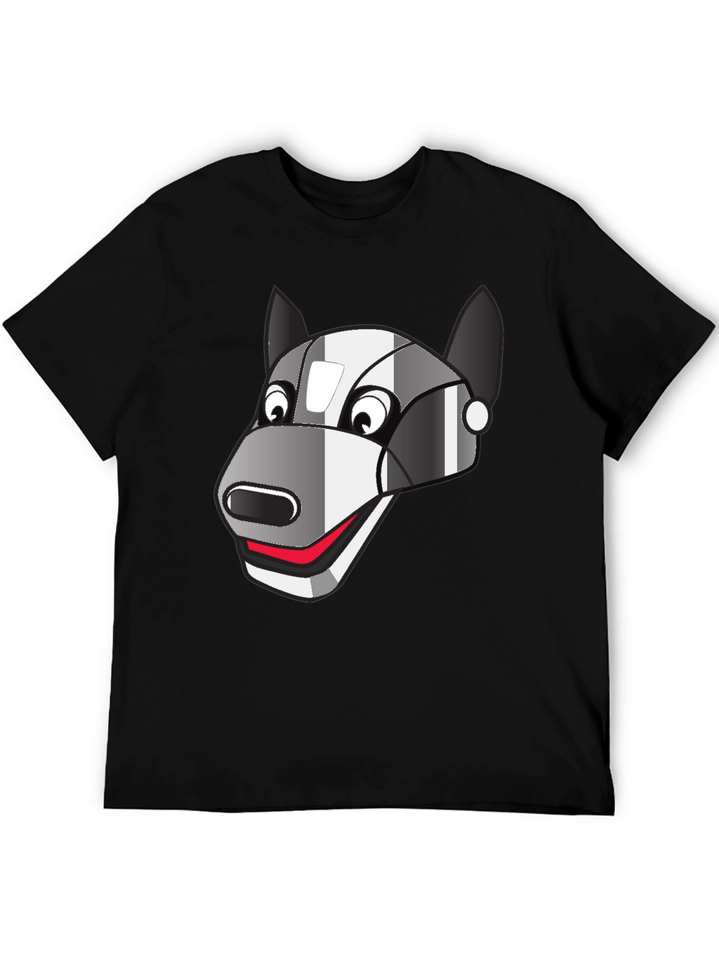 Robot Dog Graphic Tee - Black Cotton Blend