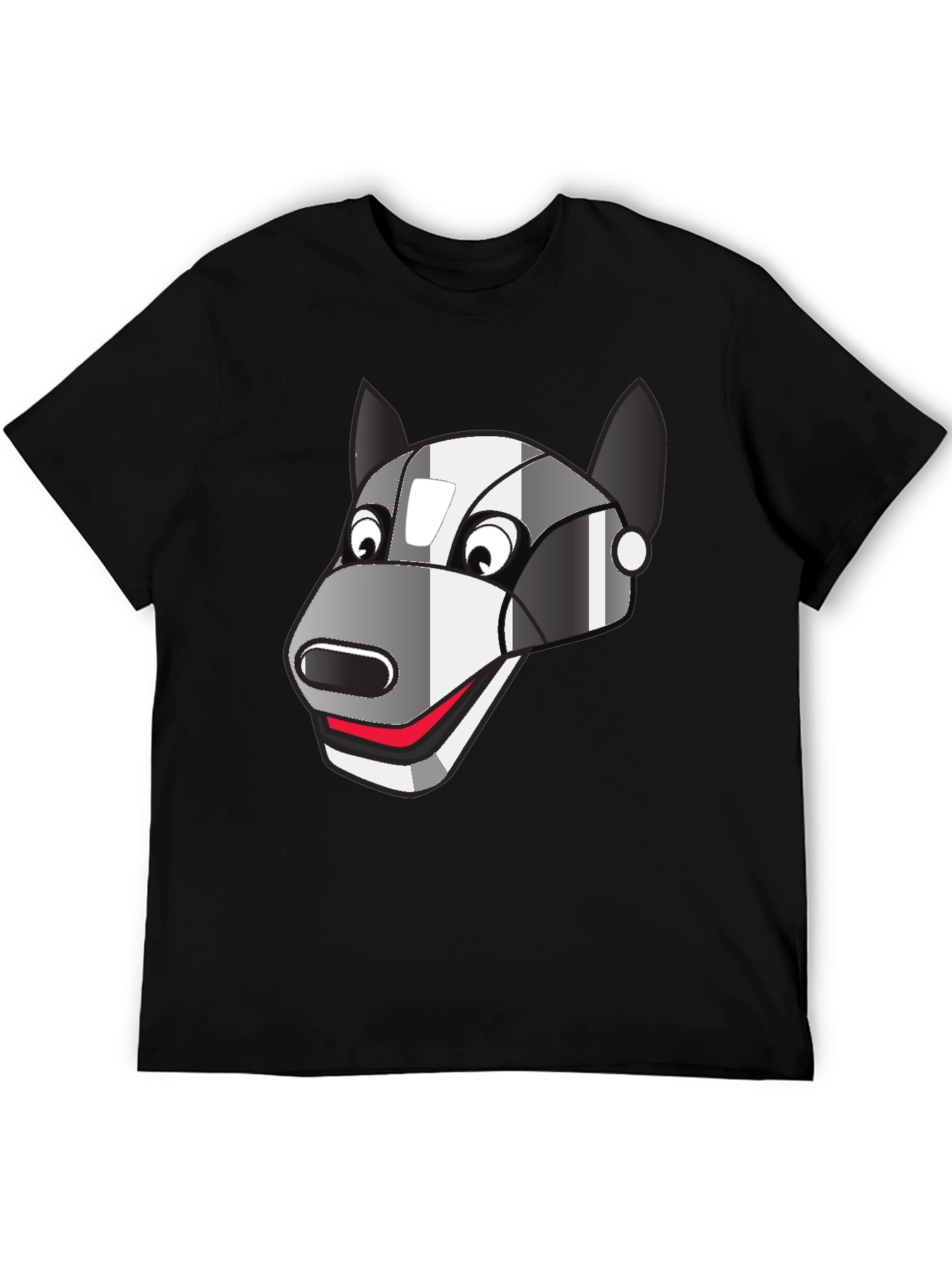 Robot Dog Graphic Tee - Black Cotton Blend