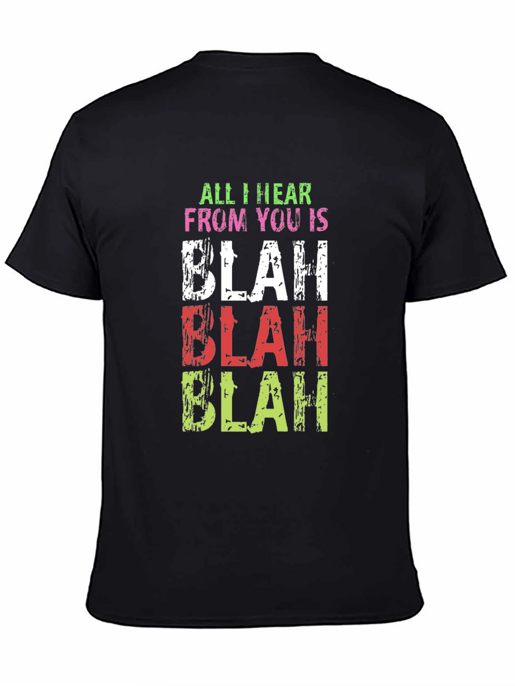 Blah Slogan Black T-Shirt