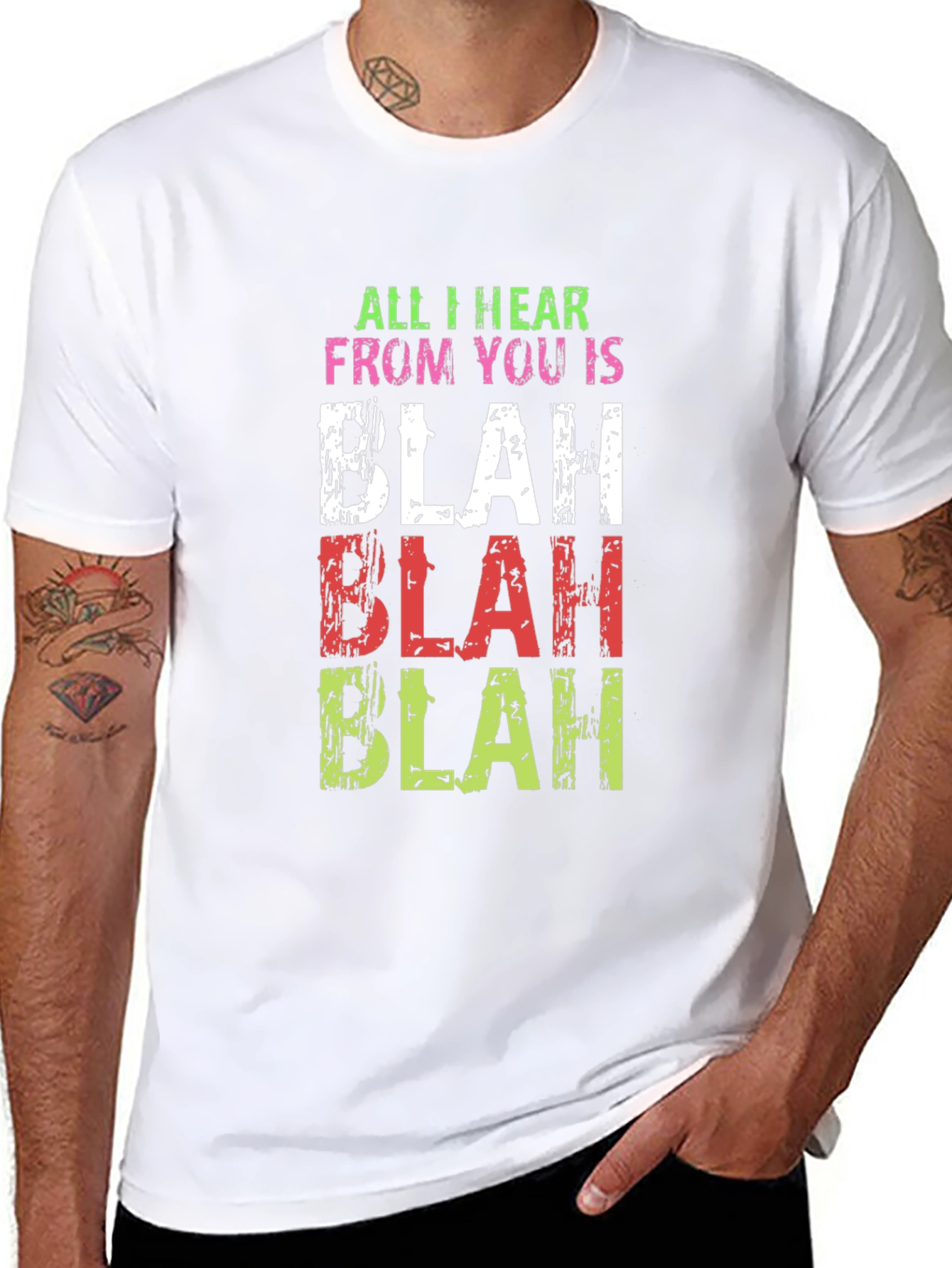 Blah Slogan Black T-Shirt
