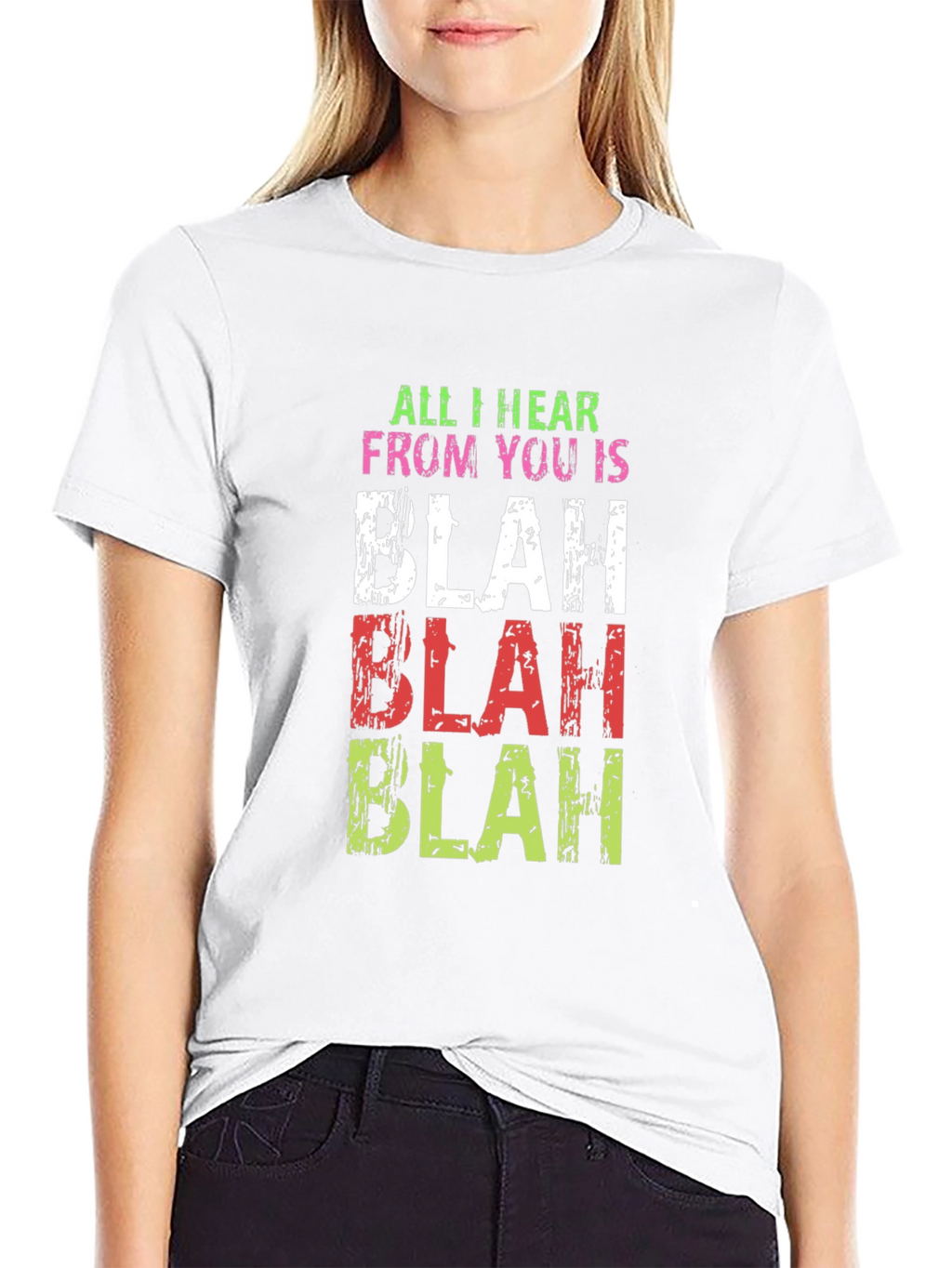 Blah Slogan Black T-Shirt