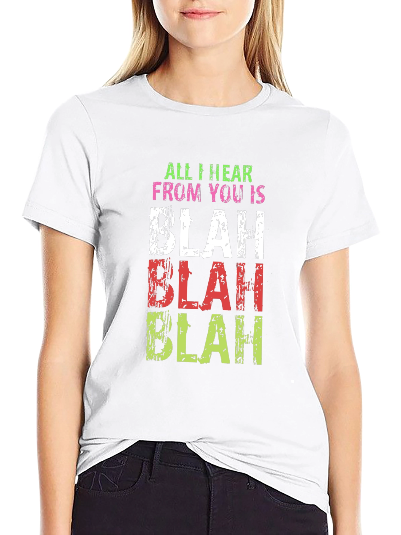 Blah Slogan Black T-Shirt