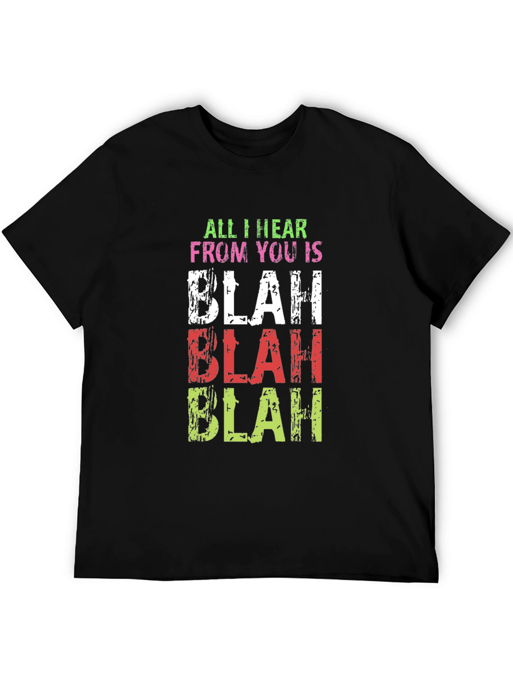 Blah Slogan Black T-Shirt