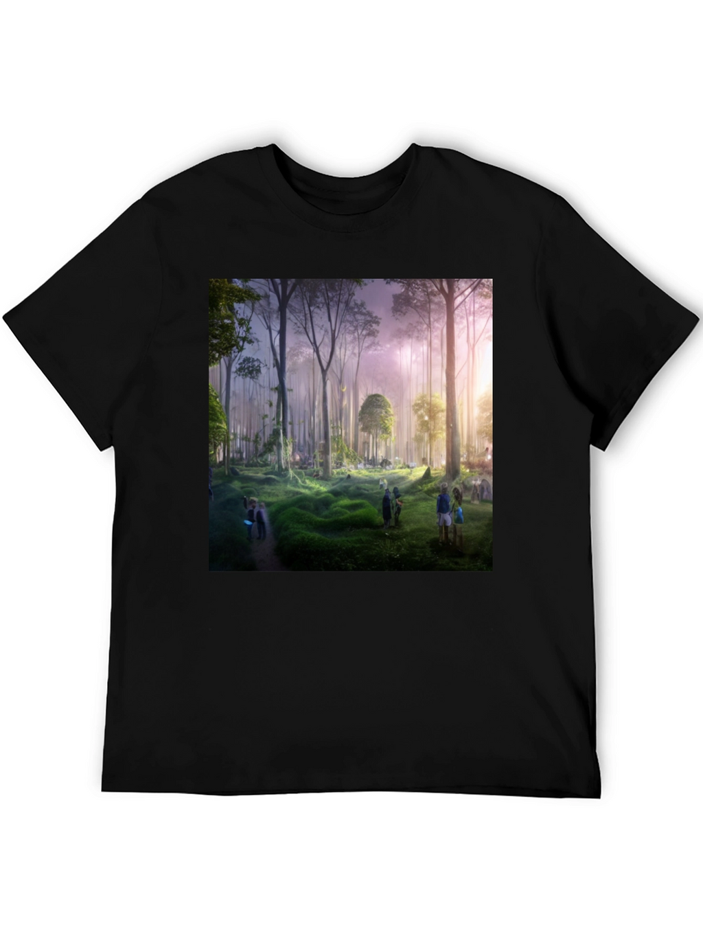 Forest Scene Black Graphic Tee