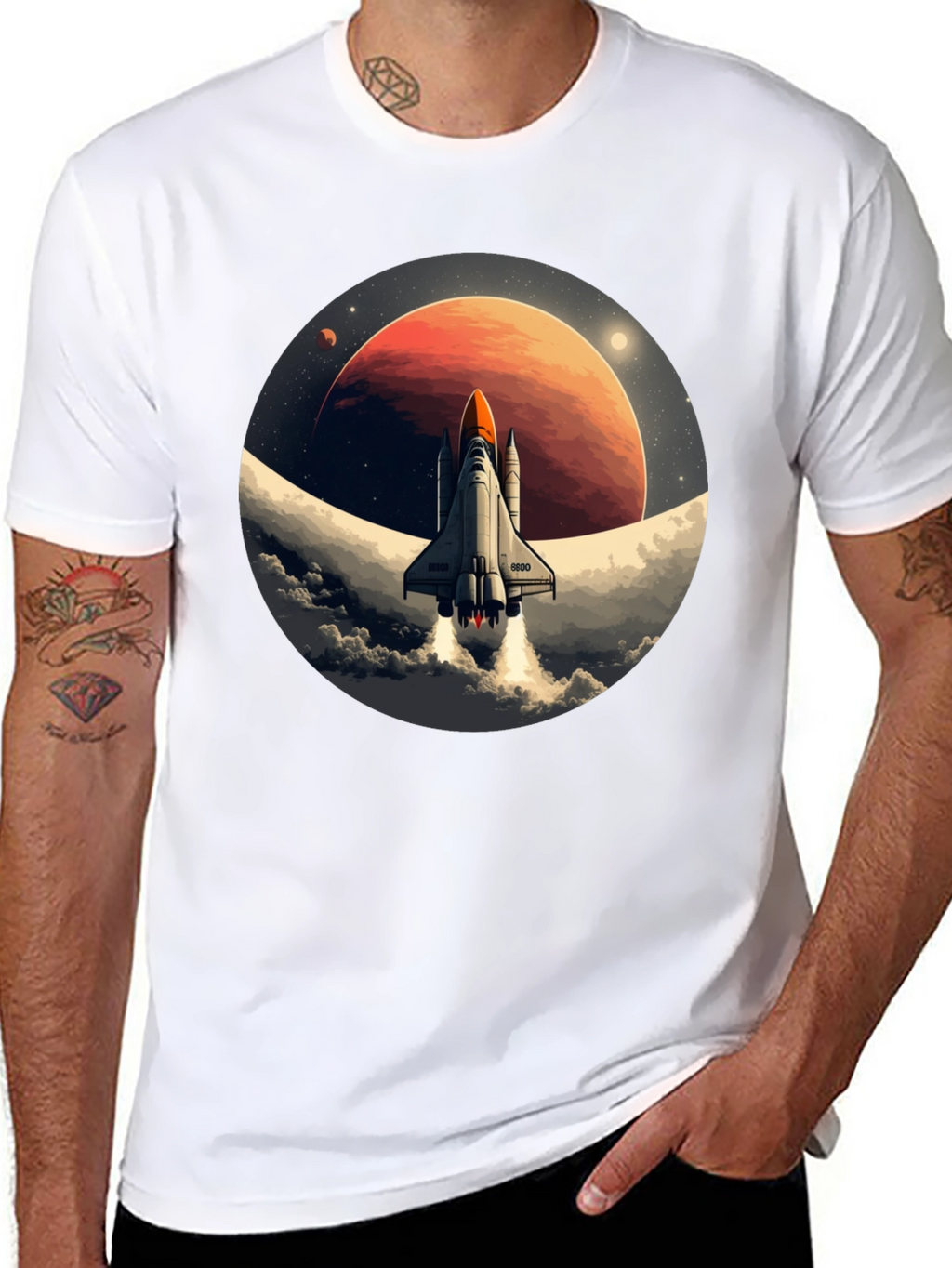 Space Shuttle Blast Off Graphic Tee