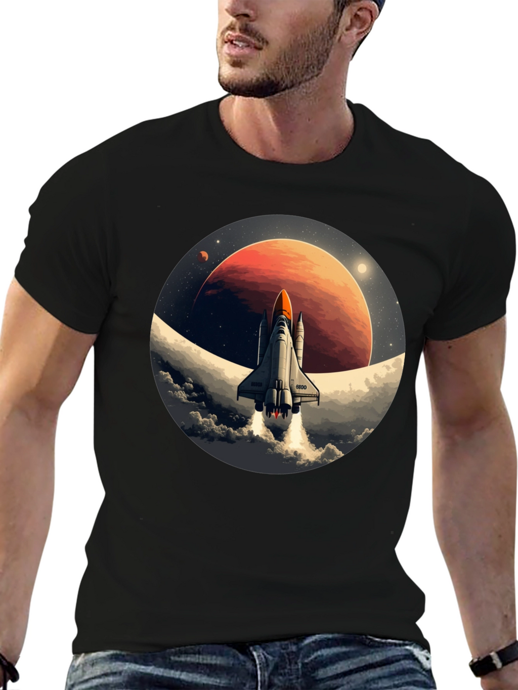Space Shuttle Blast Off Graphic Tee
