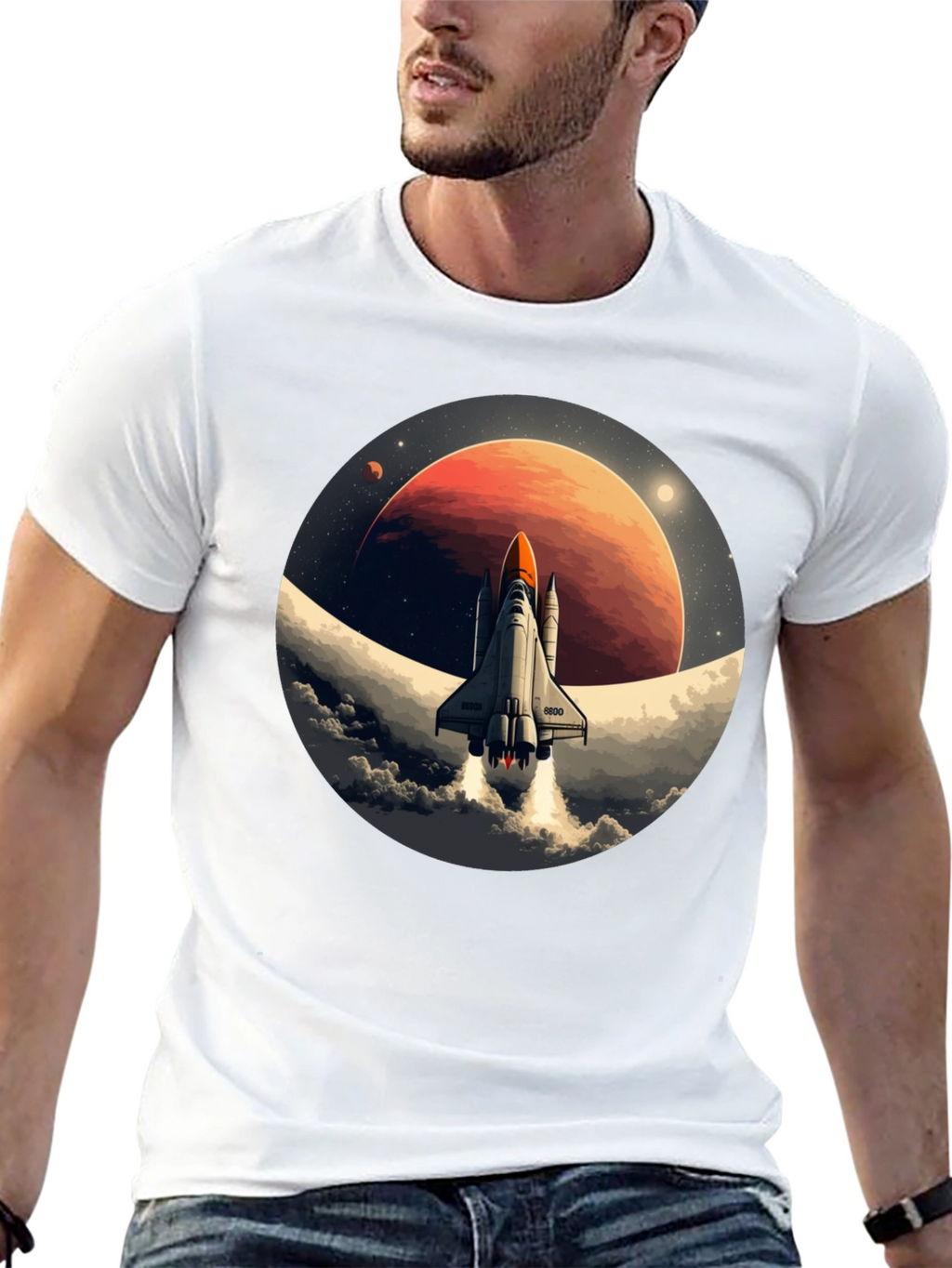 Space Shuttle Blast Off Graphic Tee
