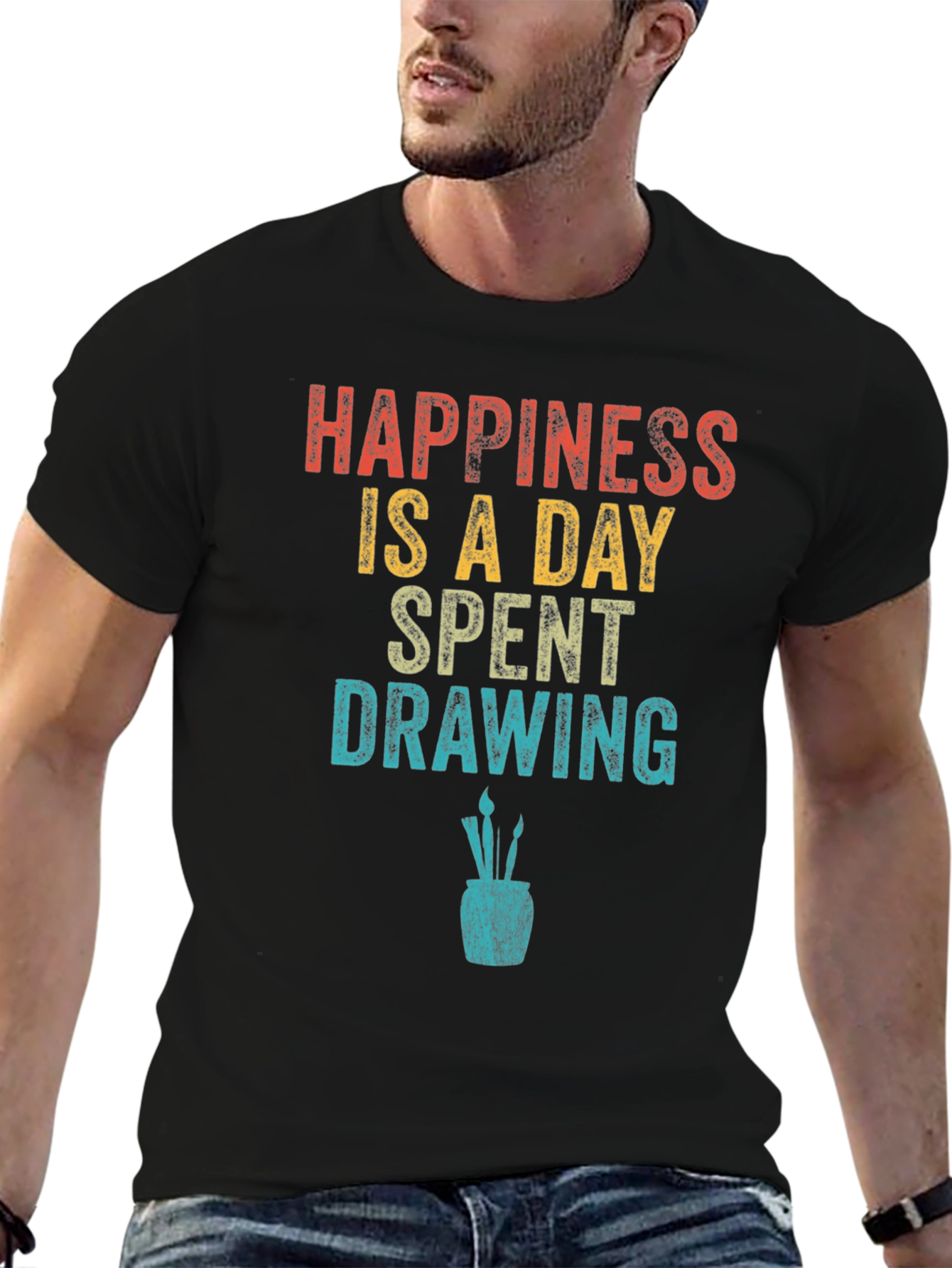 Happiness Drawing T-Shirt | Artist Graphic Tee