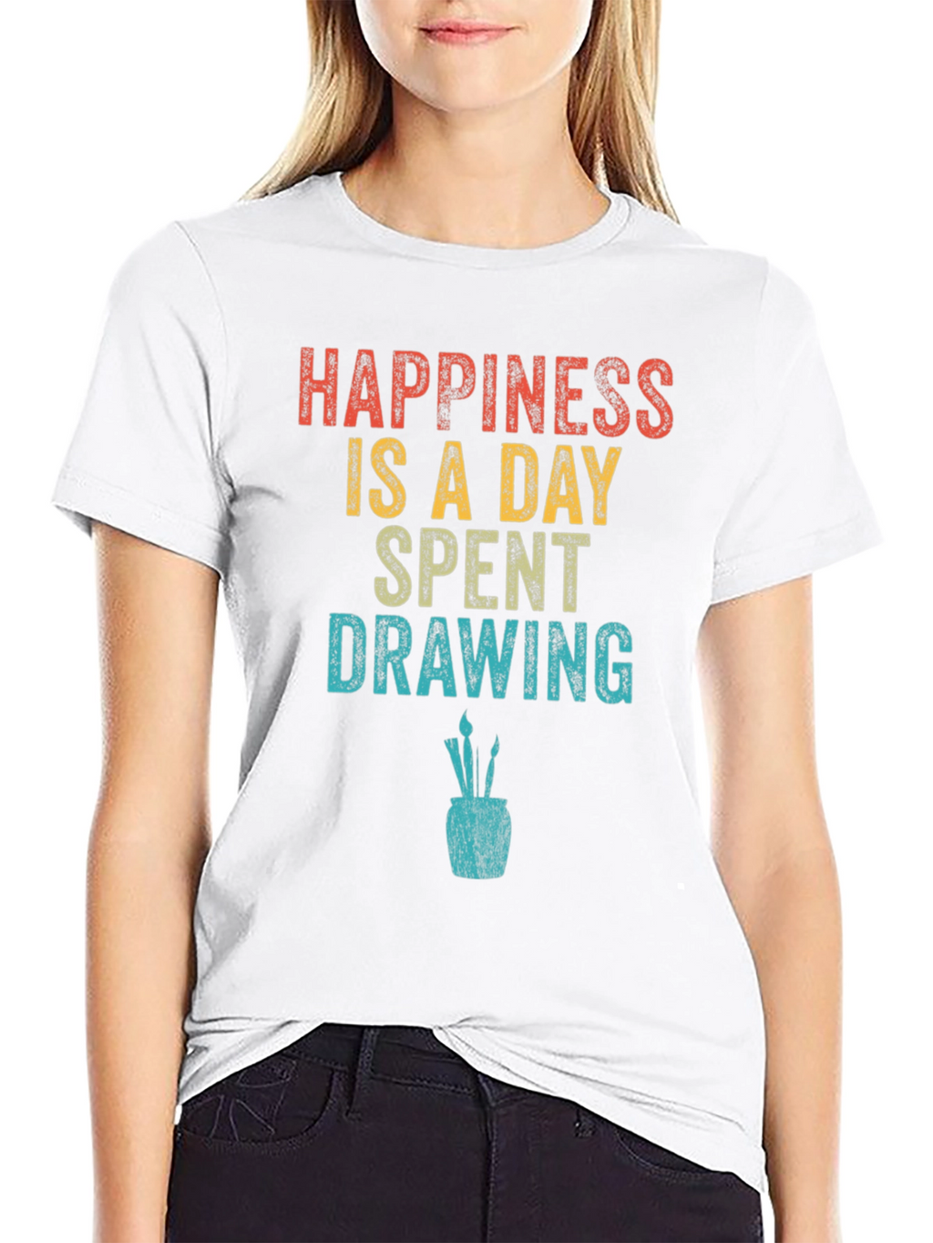 Happiness Drawing T-Shirt | Artist Graphic Tee