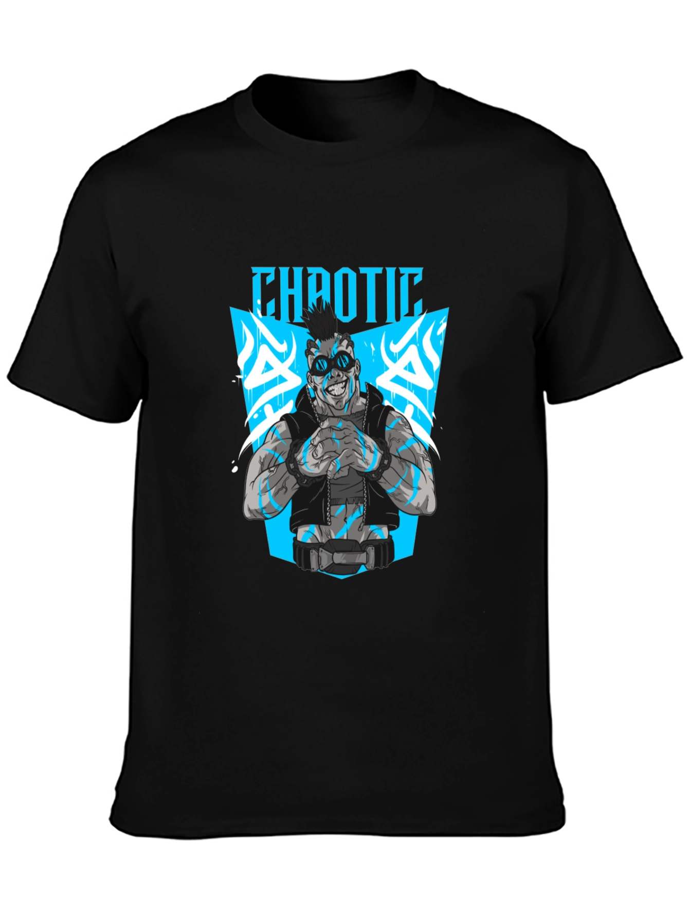 Chaotic Graphic Black T-Shirt for Men