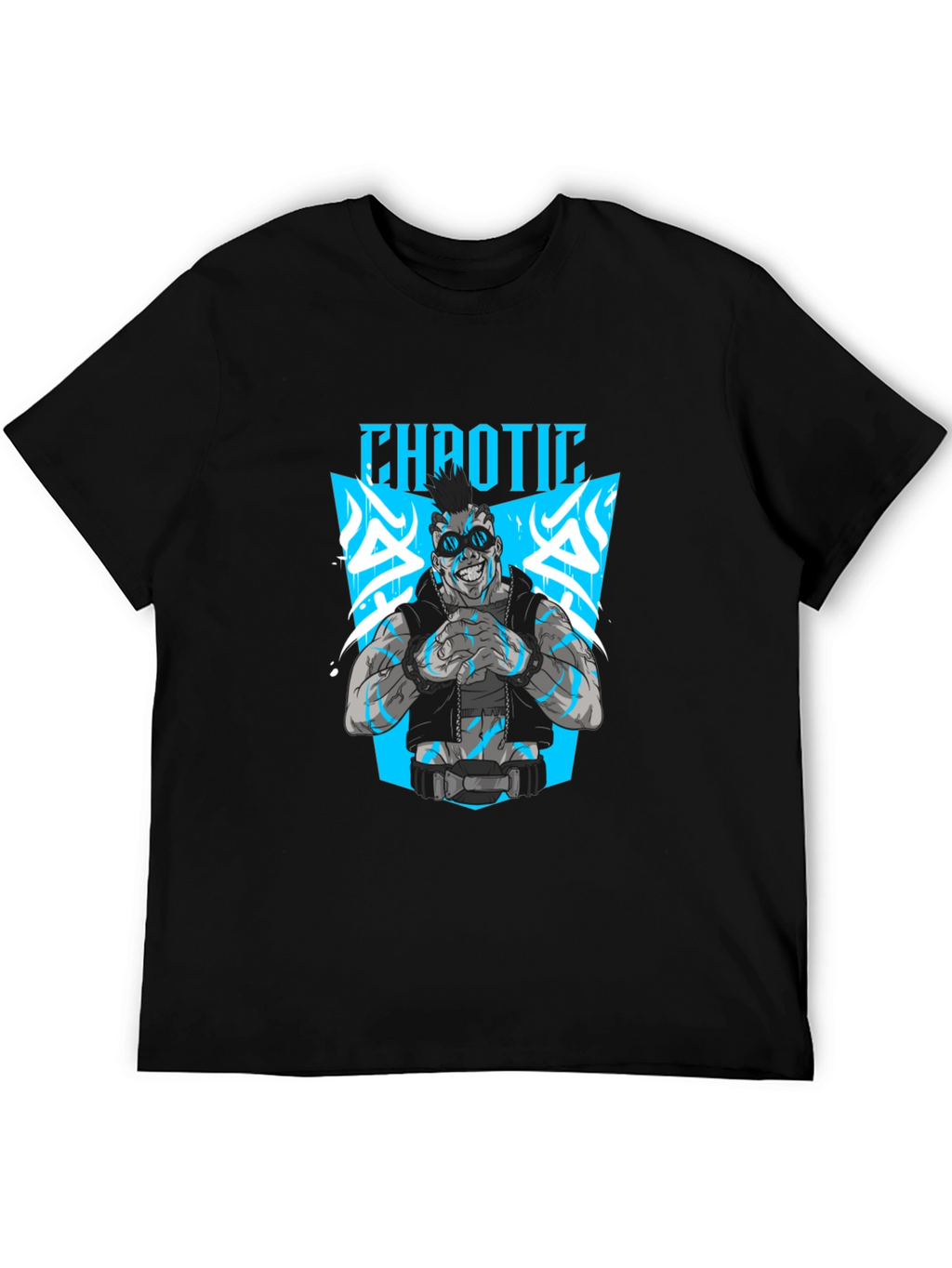 Chaotic Graphic Black T-Shirt for Men