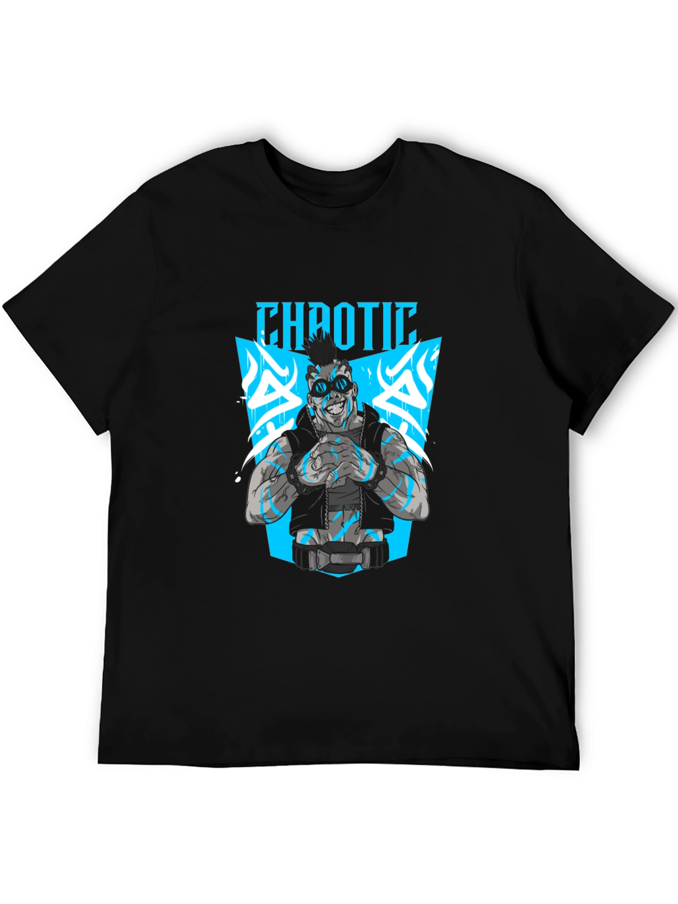 Chaotic Graphic Black T-Shirt for Men