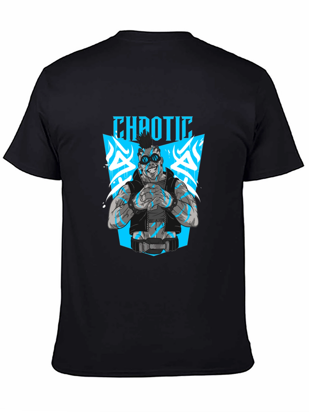 Chaotic Graphic Black T-Shirt for Men
