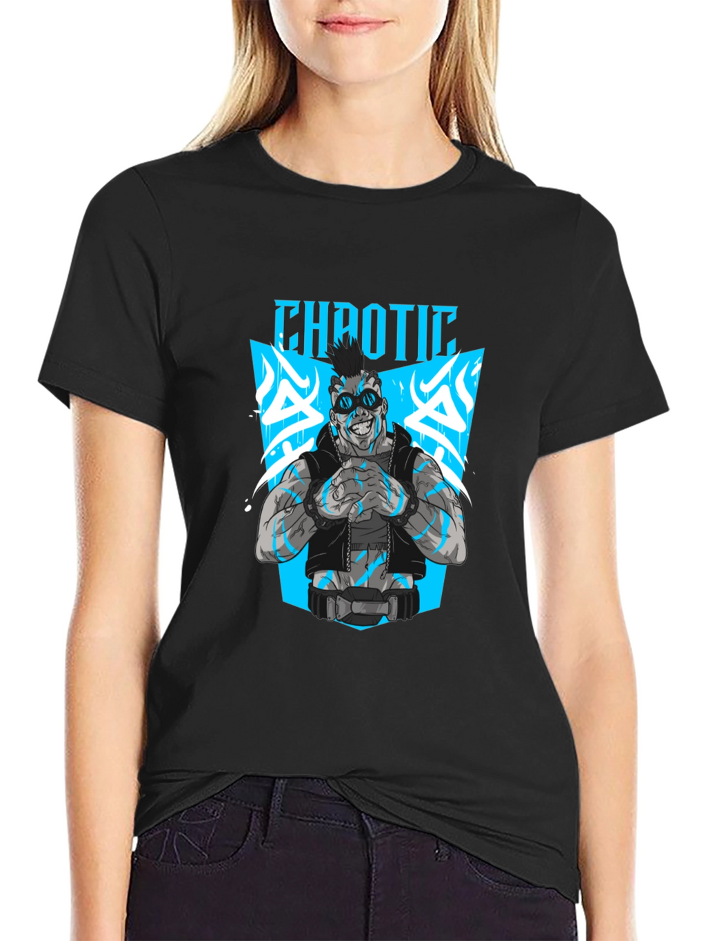 Chaotic Graphic Black T-Shirt for Men