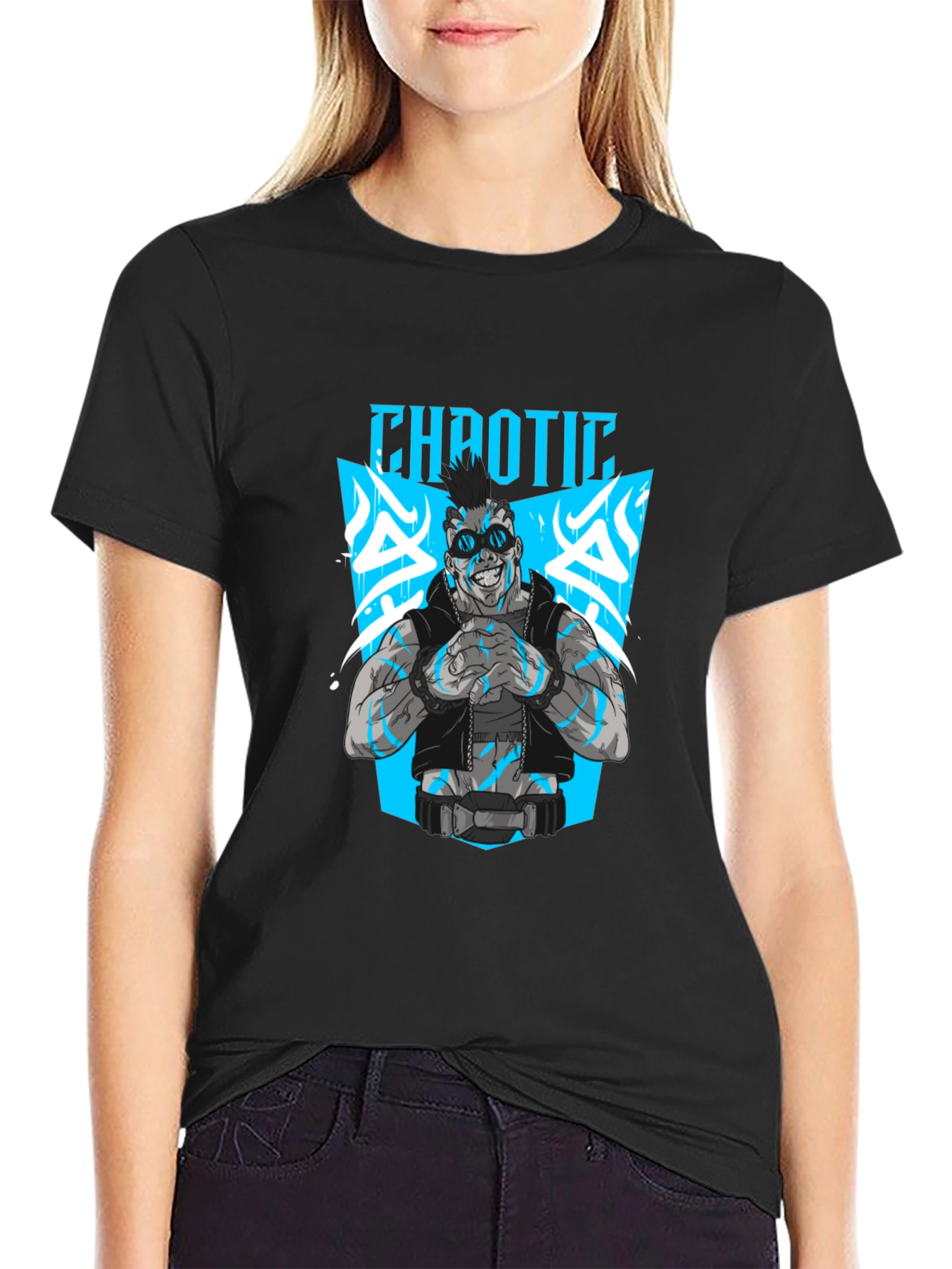 Chaotic Graphic Black T-Shirt for Men