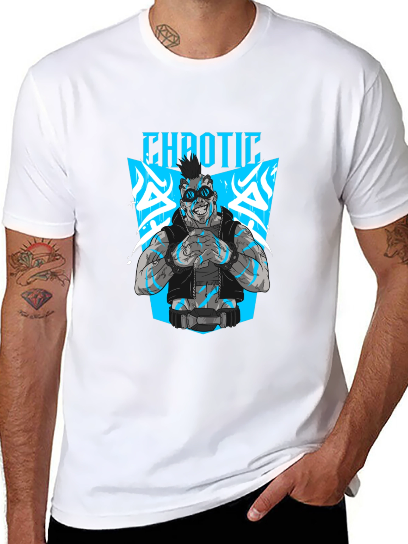 Chaotic Graphic Black T-Shirt for Men