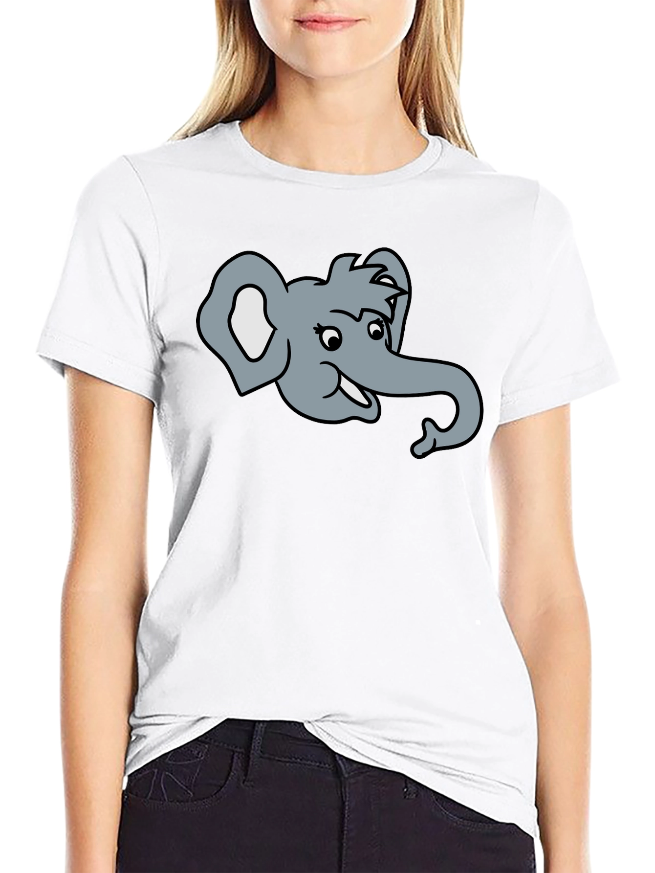 Elephant Cartoon Graphic T-Shirt