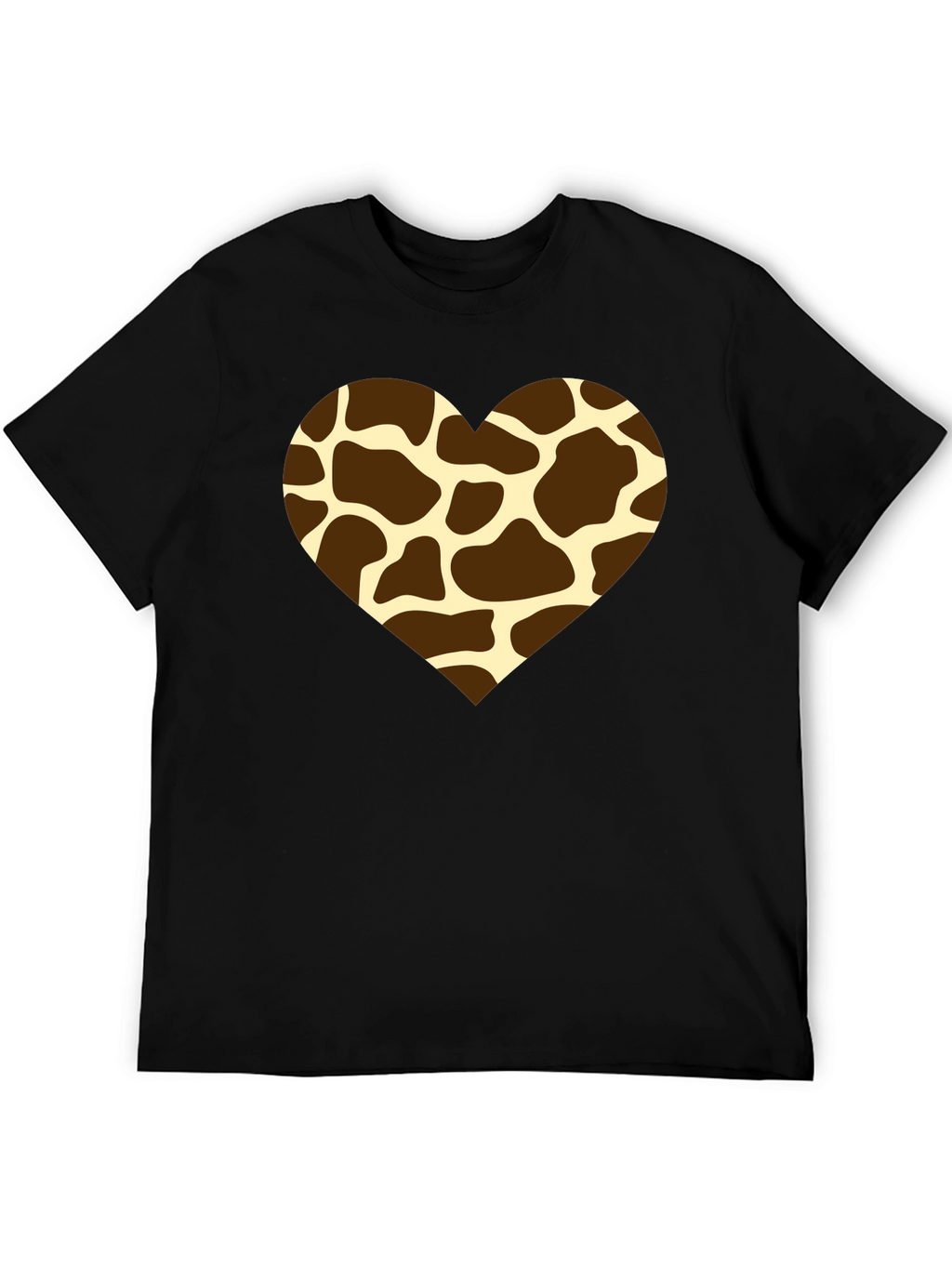 Giraffe Print Heart T-Shirt - Stylish Animal Love Tee