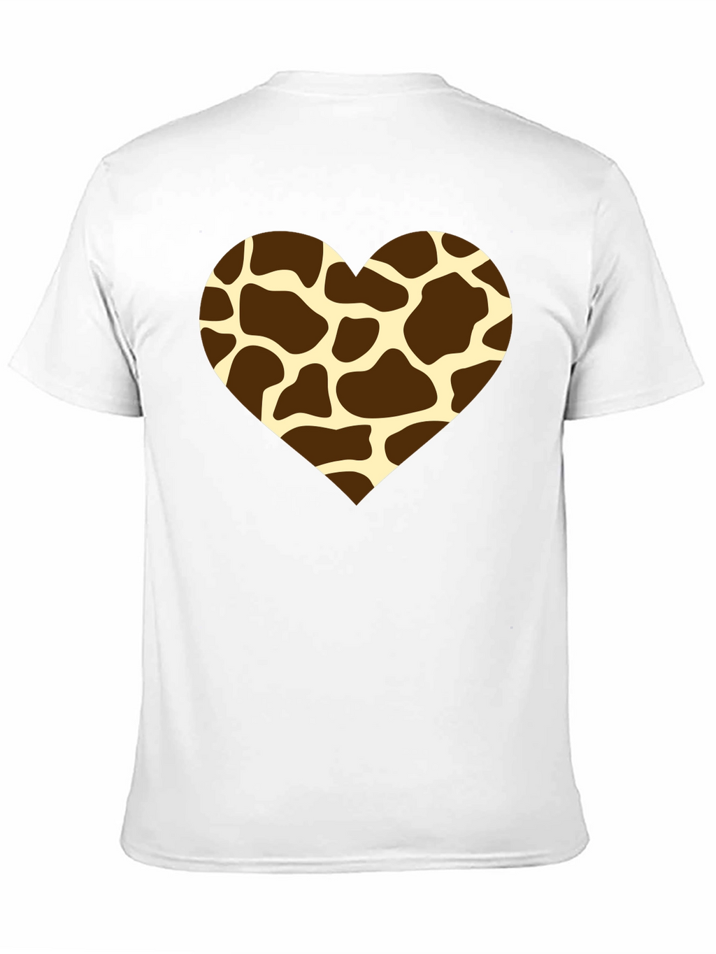 Giraffe Print Heart T-Shirt - Stylish Animal Love Tee