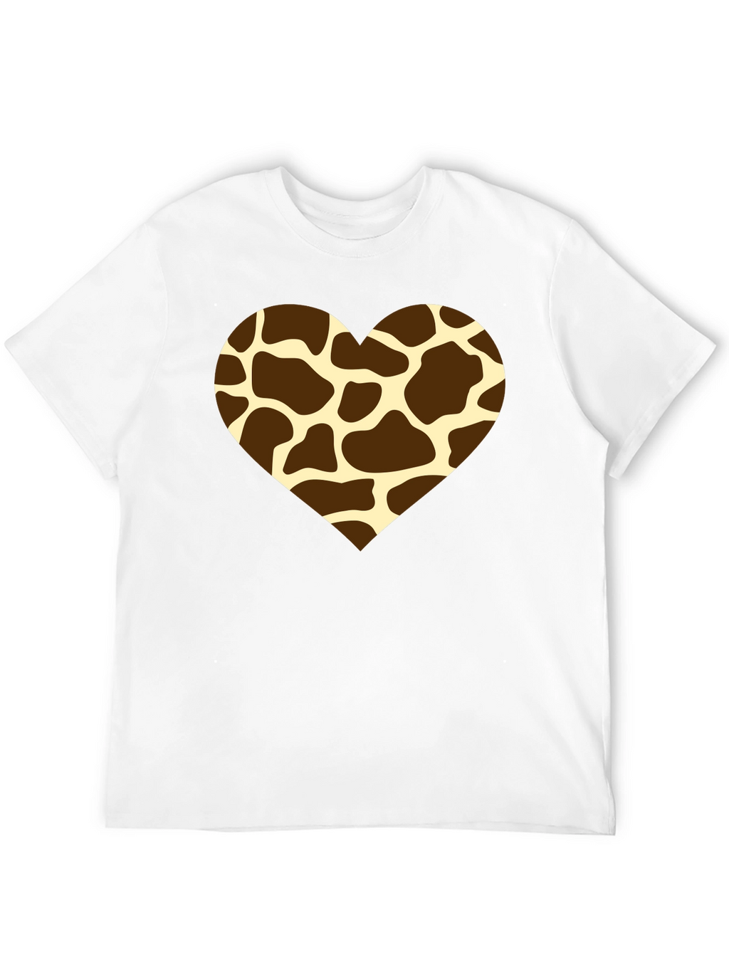 Giraffe Print Heart T-Shirt - Stylish Animal Love Tee