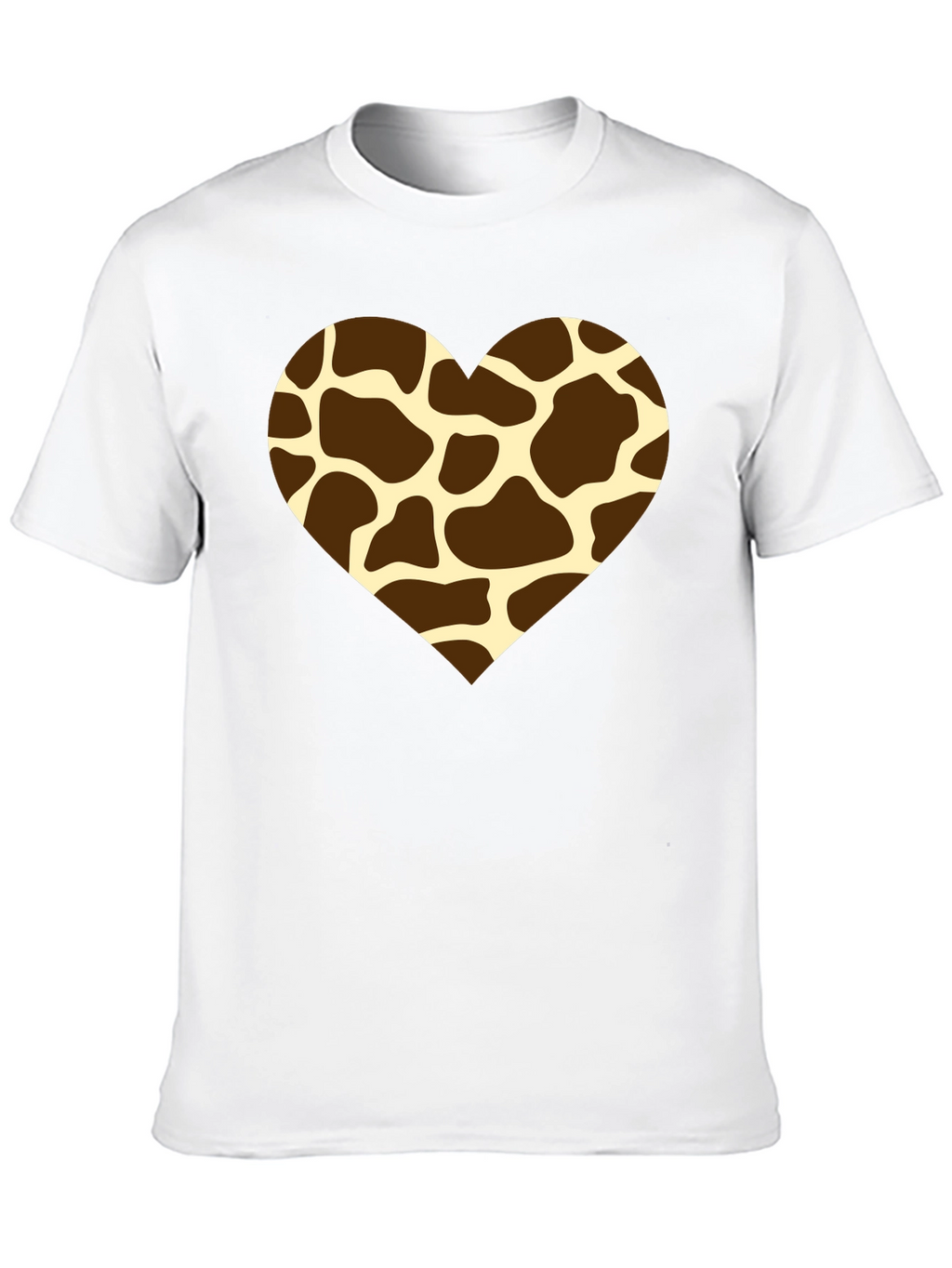 Giraffe Print Heart T-Shirt - Stylish Animal Love Tee