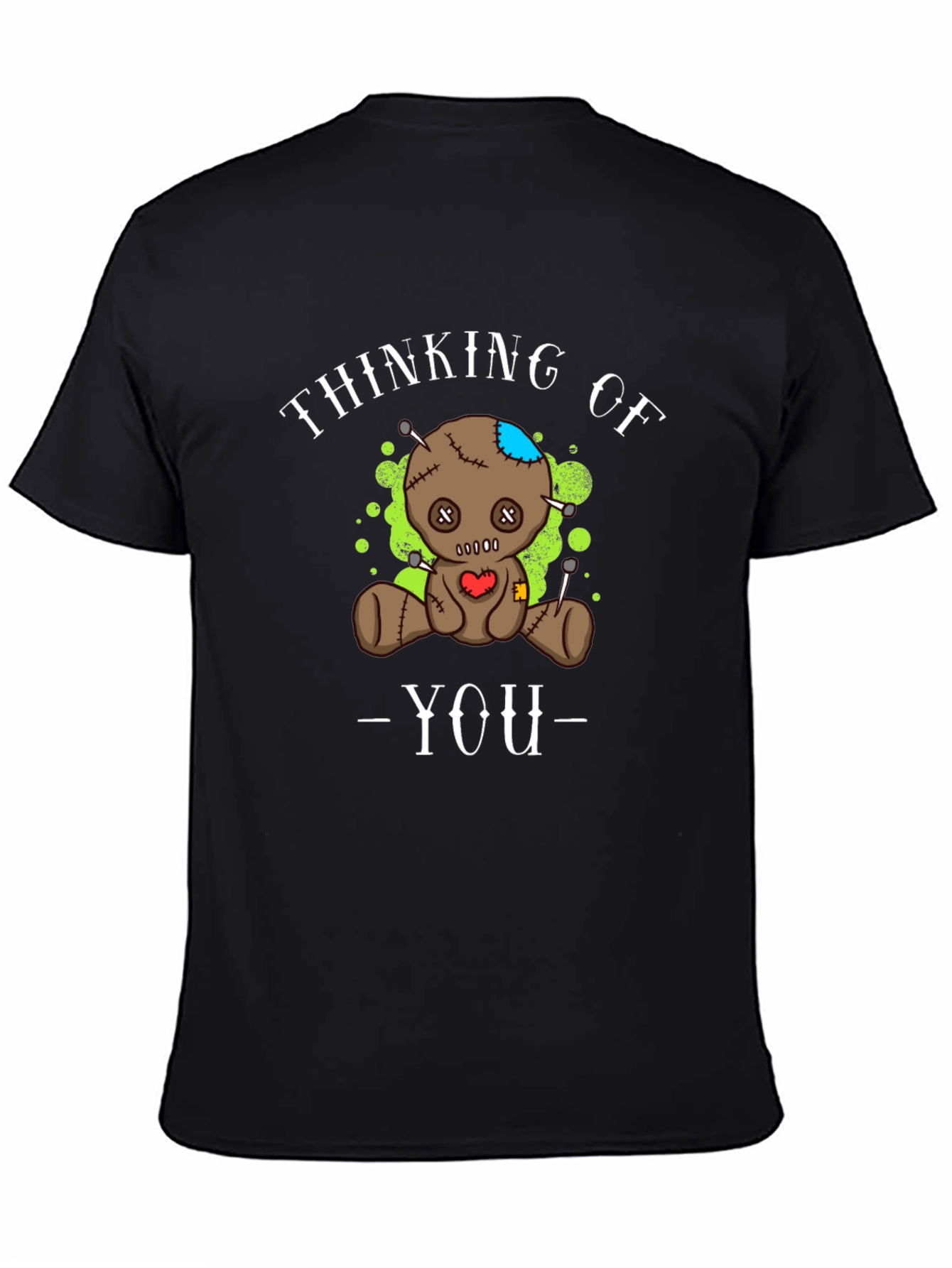 Thinking of You Voodoo Doll Graphic Tee - Black