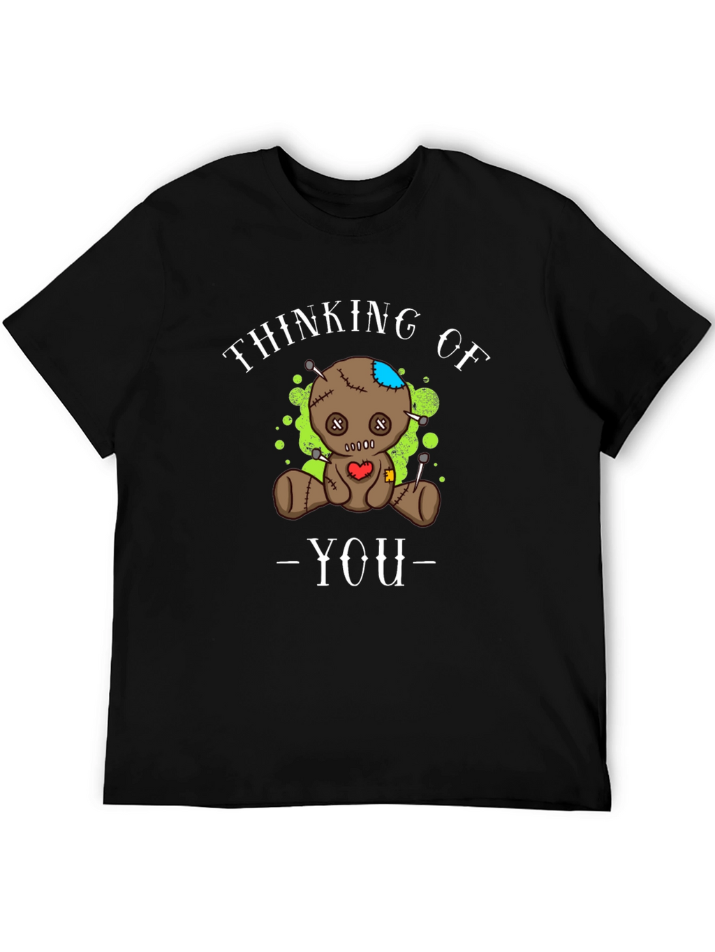 Thinking of You Voodoo Doll Graphic Tee - Black