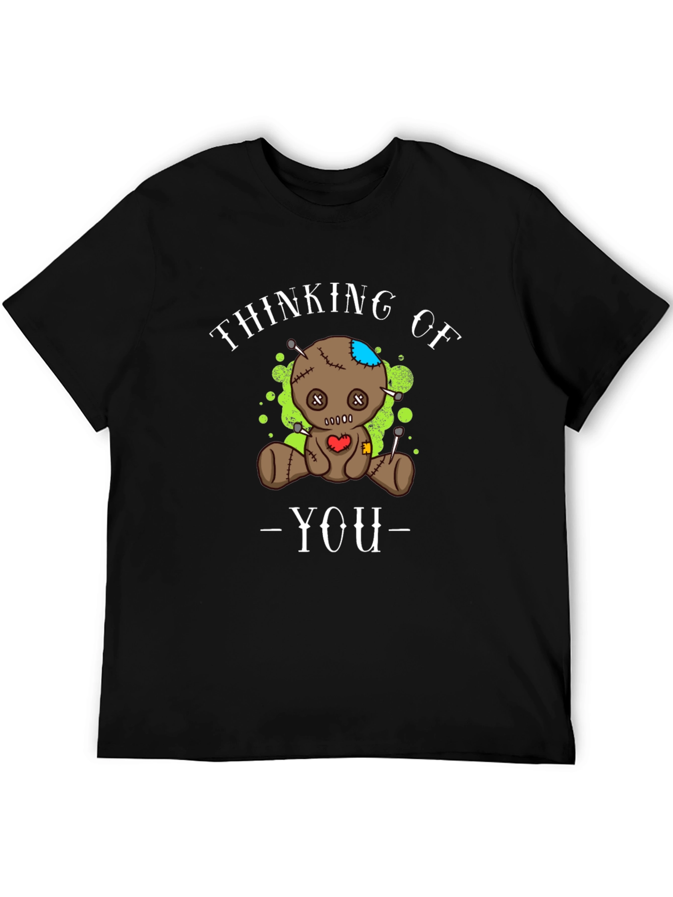 Thinking of You Voodoo Doll Graphic Tee - Black