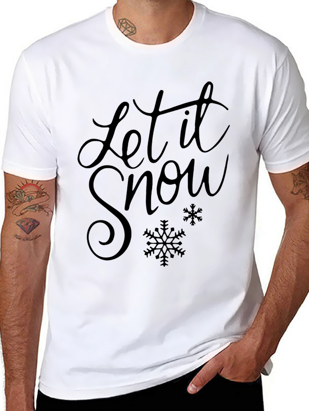 Let It Snow Black Graphic Tee