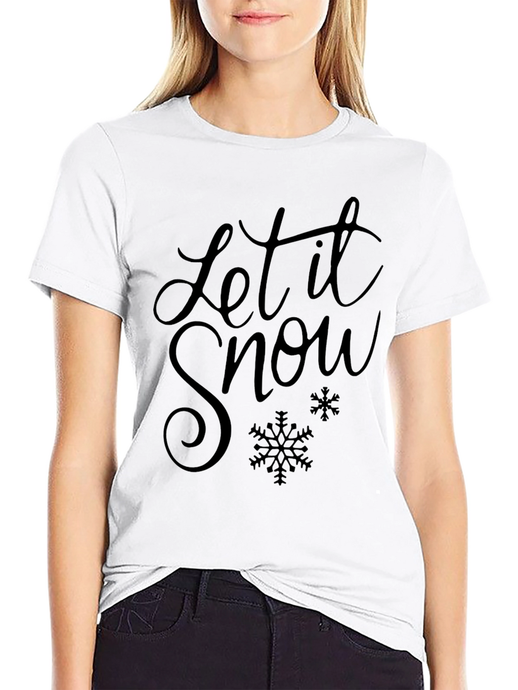 Let It Snow Black Graphic Tee