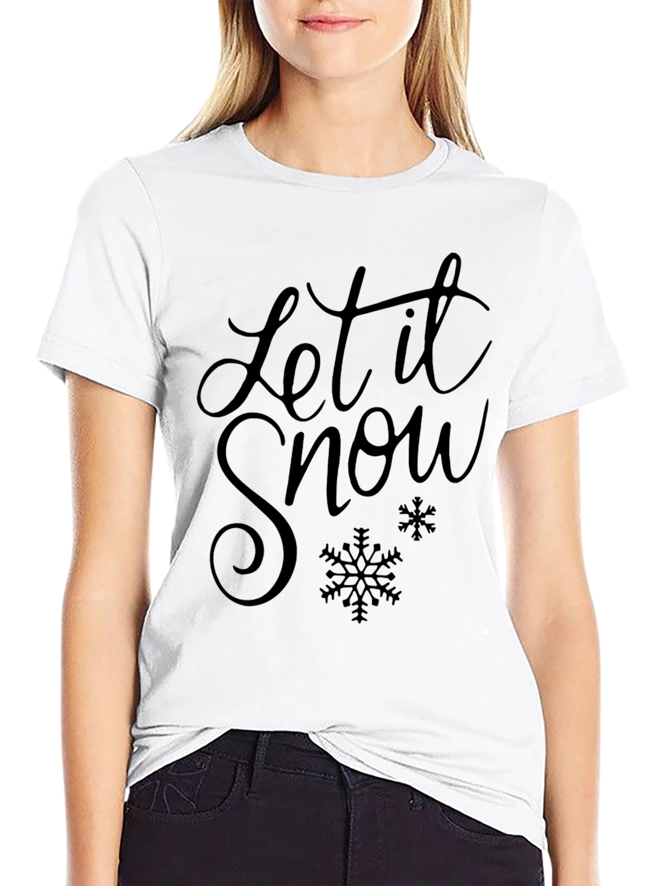 Let It Snow Black Graphic Tee