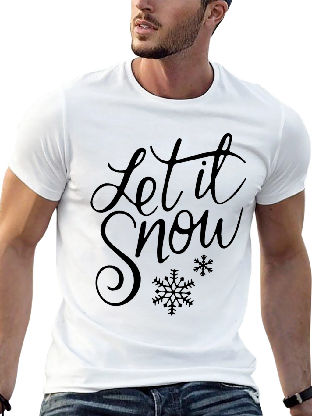 Let It Snow Black Graphic Tee