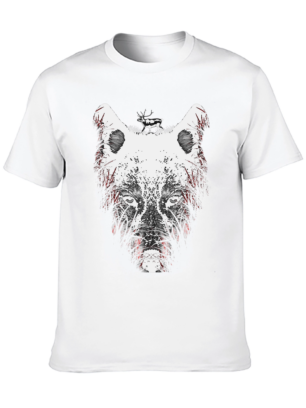 Wolf Graphic Print Crew Neck T-Shirt